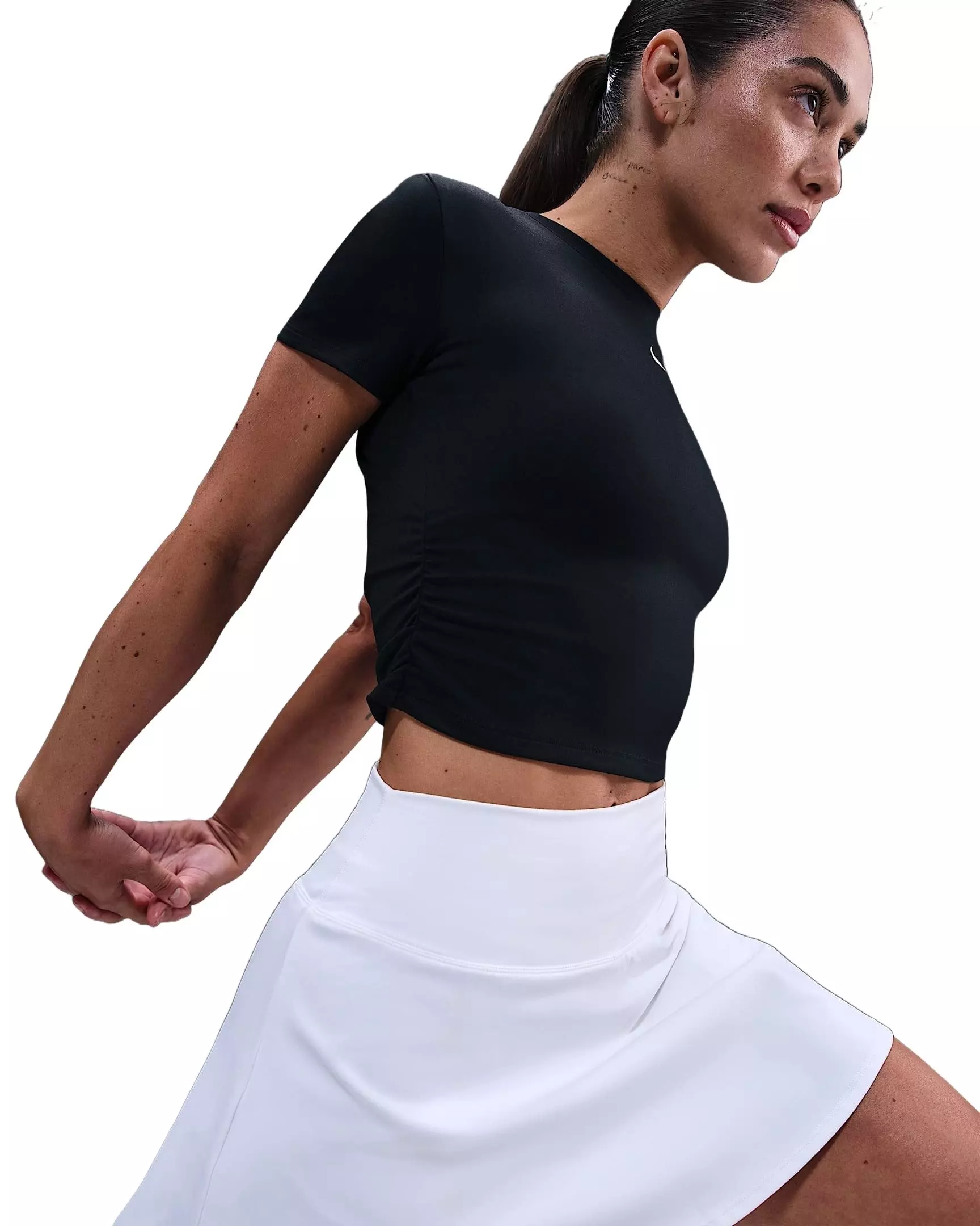 Nike Women's One Dri-FIT Short-Sleeve Top -Black - BLACK