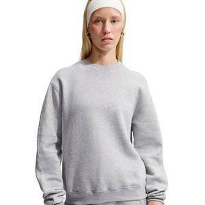 Nike Women's Studio Fleece Med Weight "Graphic Pack" "Athletic Dept" Crew - Grey/Green - GREY/GREEN