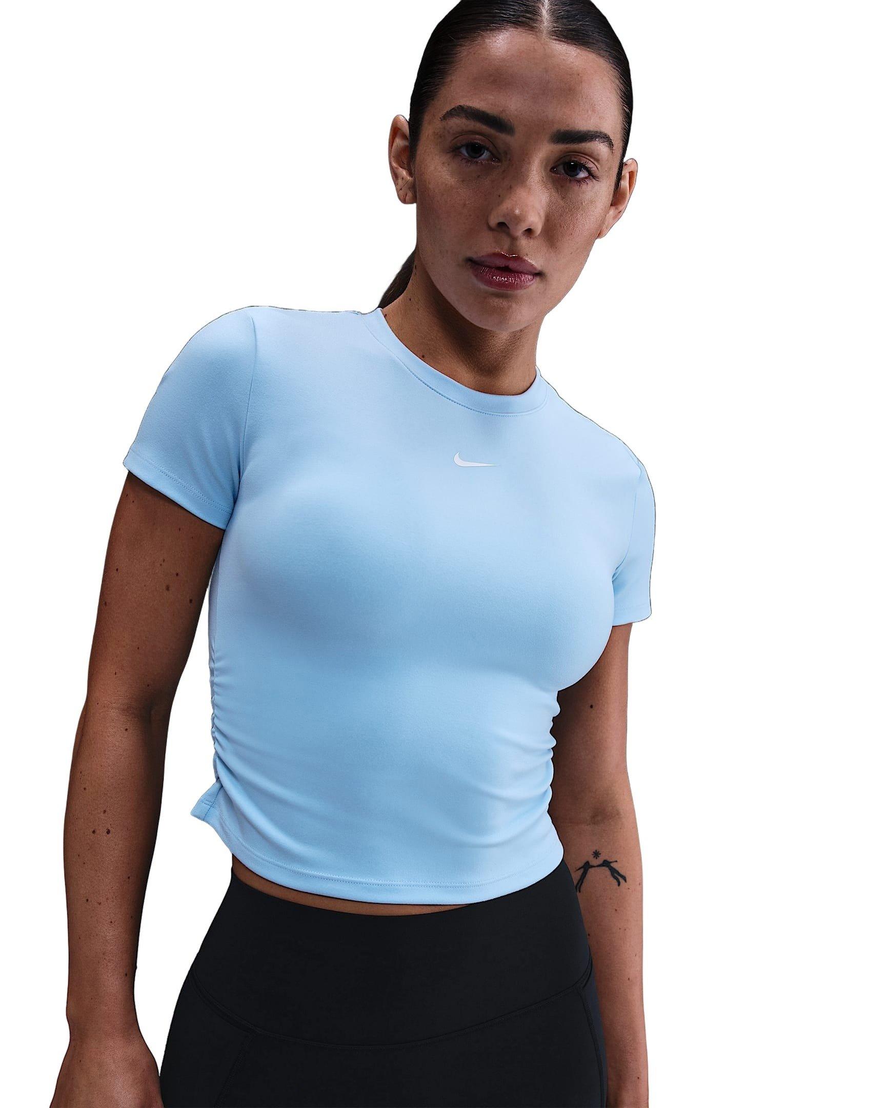 Nike Women's One Dri-FIT Short-Sleeve Top -Lt Blue - LT BLUE Thumbnail View 1