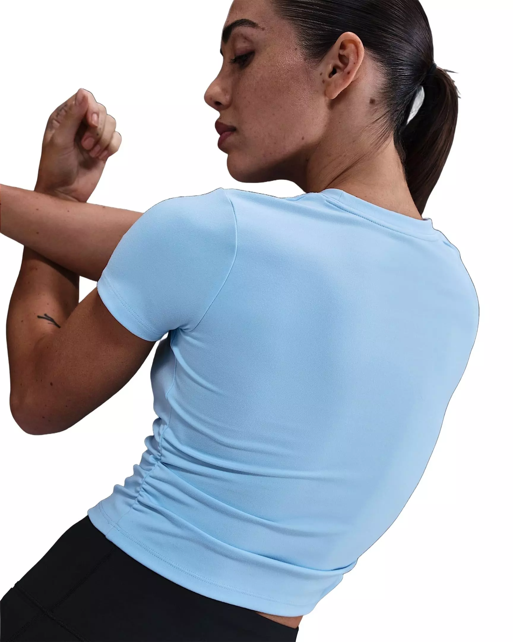 Nike Women's One Dri-FIT Short-Sleeve Top -Lt Blue - LT BLUE