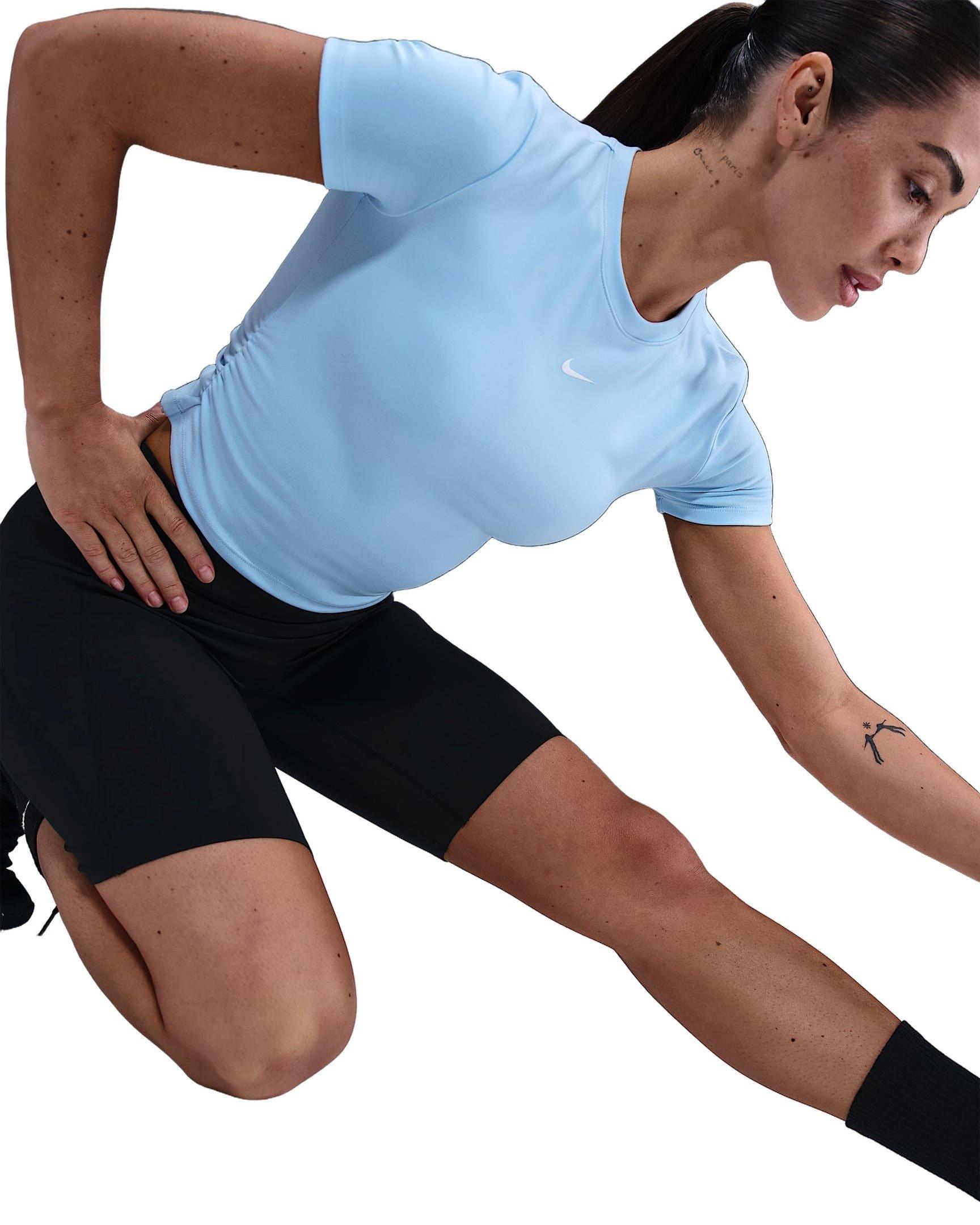 Nike Women's One Dri-FIT Short-Sleeve Top -Lt Blue - LT BLUE Thumbnail View 3