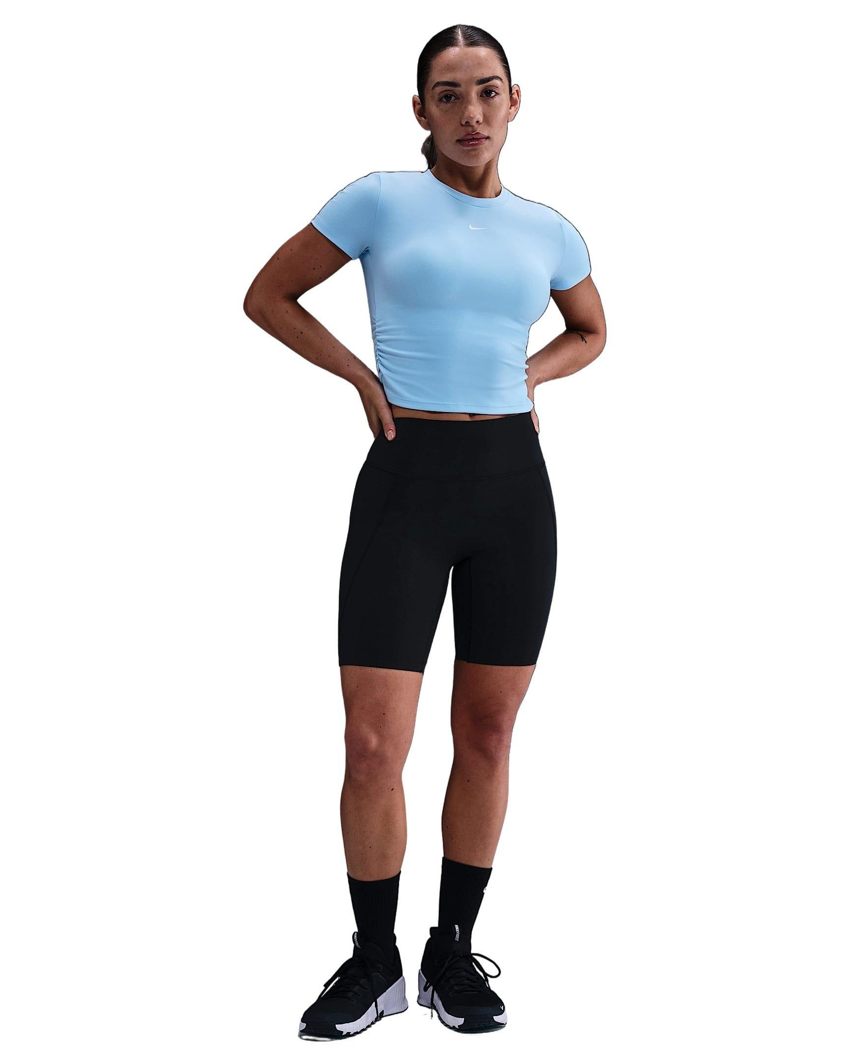 Nike Women's One Dri-FIT Short-Sleeve Top -Lt Blue - LT BLUE Thumbnail View 4