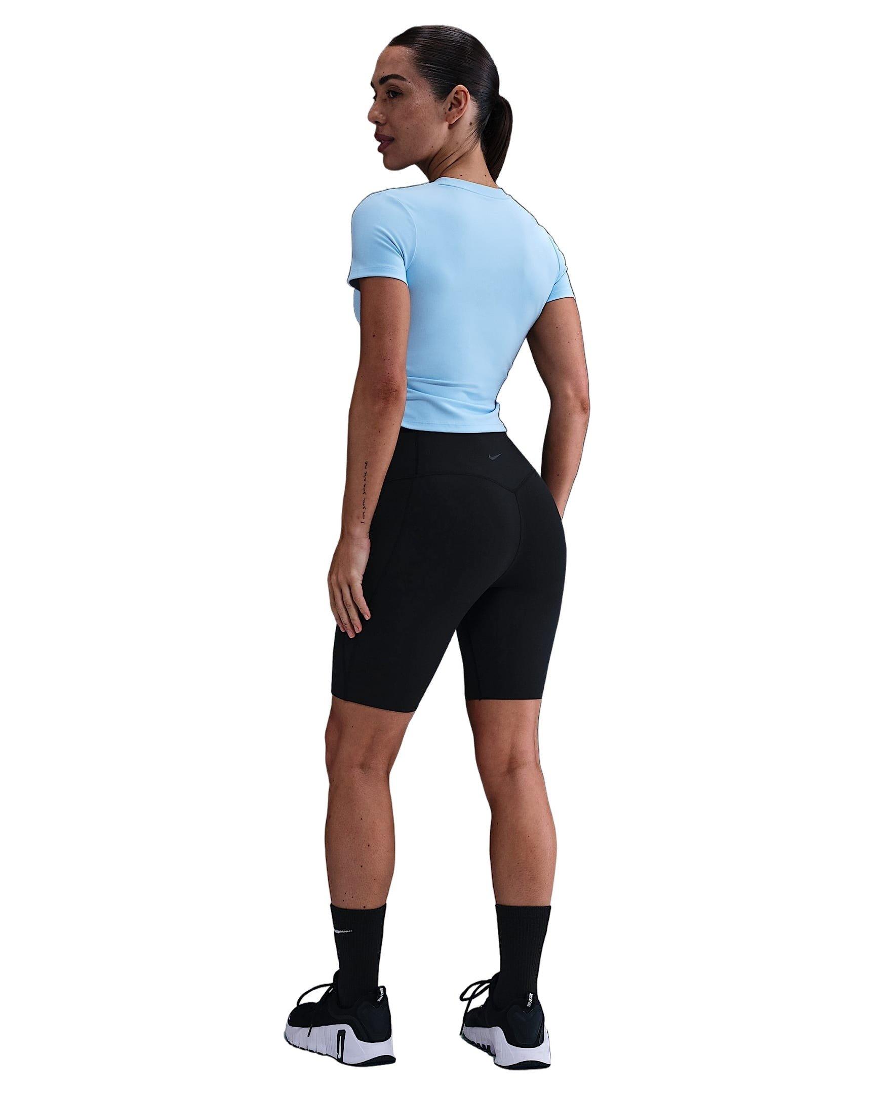 Nike Women's One Dri-FIT Short-Sleeve Top -Lt Blue - LT BLUE Thumbnail View 5