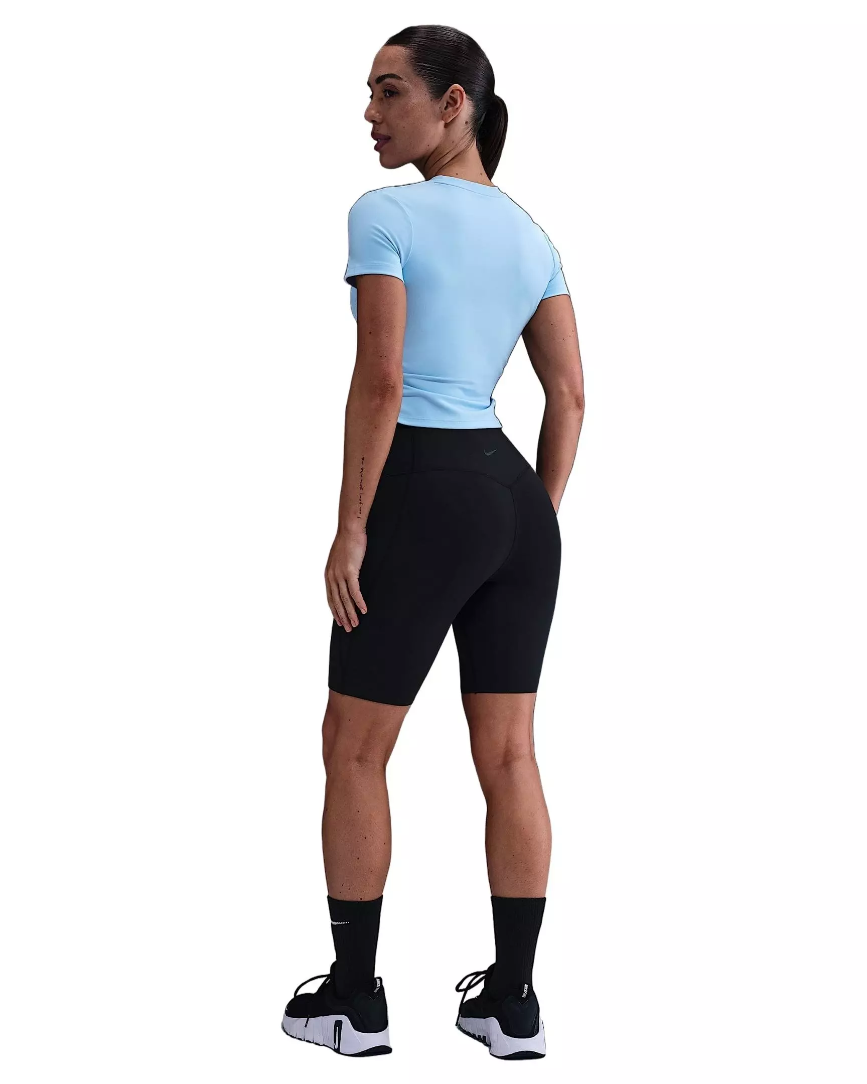 Nike Women's One Dri-FIT Short-Sleeve Top -Lt Blue - LT BLUE