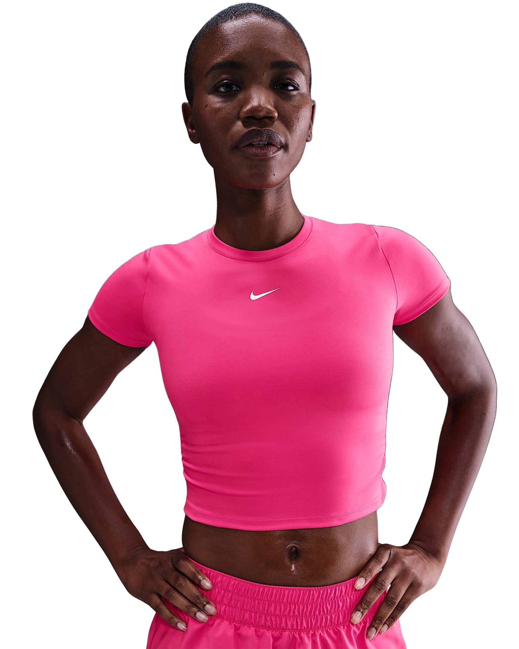 Nike Women's One Dri-FIT Short-Sleeve Top -Pink - PINK Thumbnail View 1
