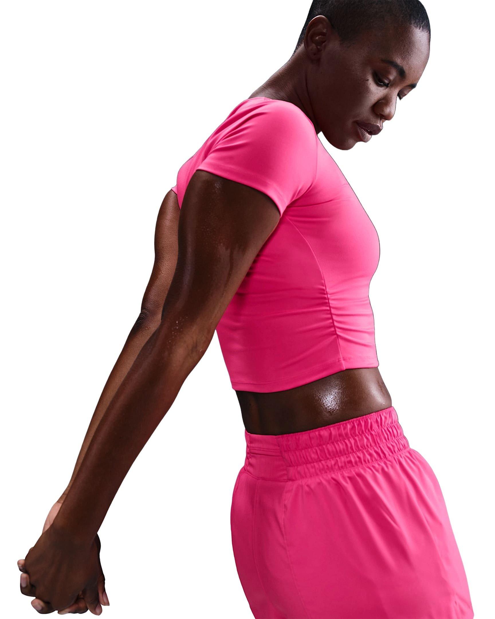 Nike Women's One Dri-FIT Short-Sleeve Top -Pink - PINK Thumbnail View 2