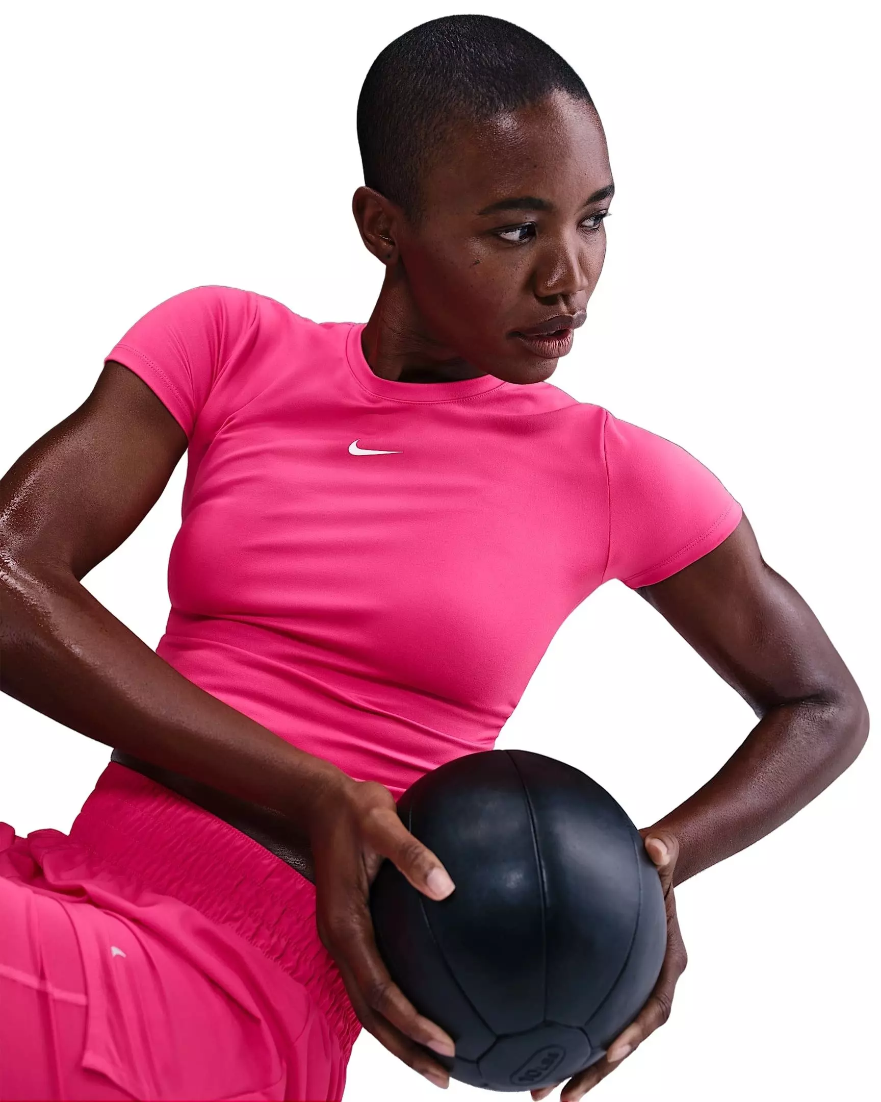 Nike Women's One Dri-FIT Short-Sleeve Top -Pink - PINK