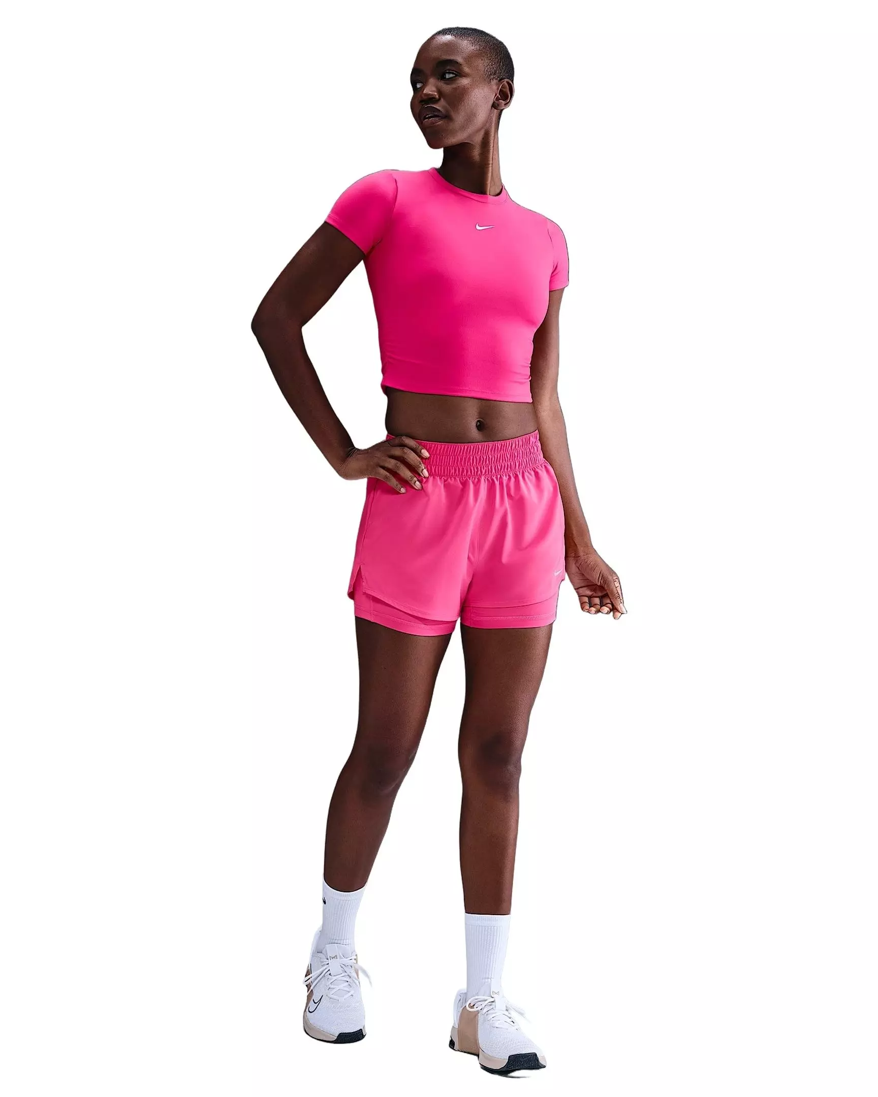 Nike Women's One Dri-FIT Short-Sleeve Top -Pink - PINK