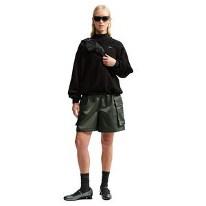Nike Women's Studio Fleece Med-Weight Oversized V-Neck Top - Black - BLACK