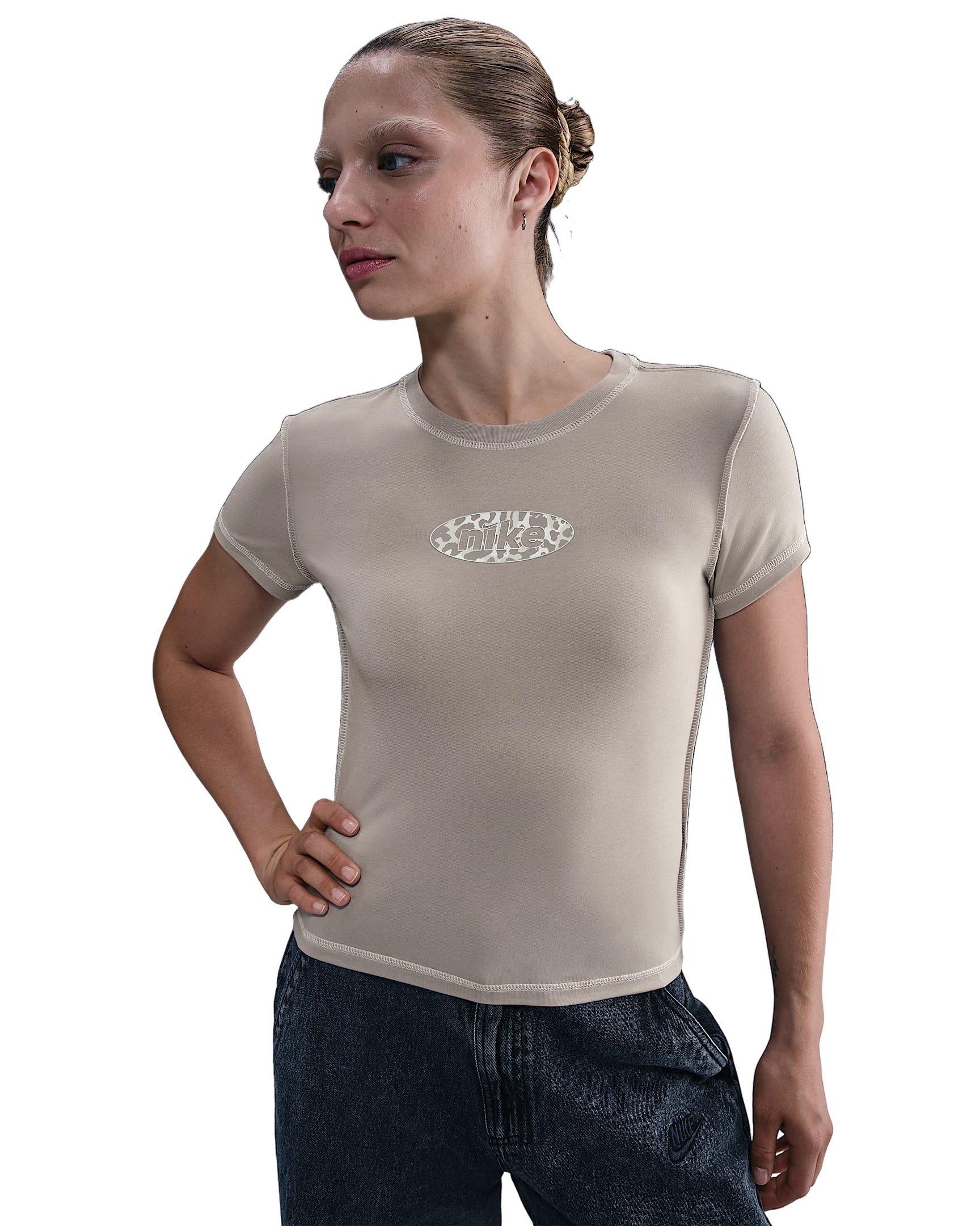 Nike Women's Sportswear Chill Knit Slim Cropped Top -Grey - GREY Thumbnail View 1