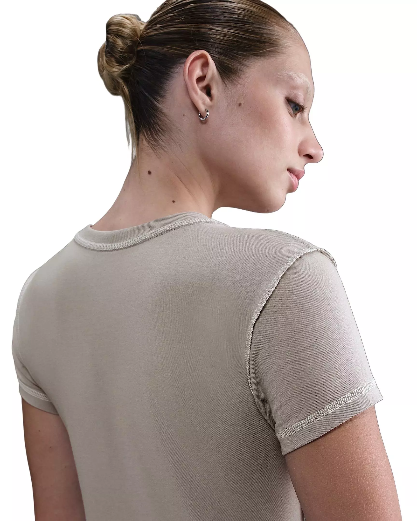 Nike Women's Sportswear Chill Knit Slim Cropped Top -Grey - GREY