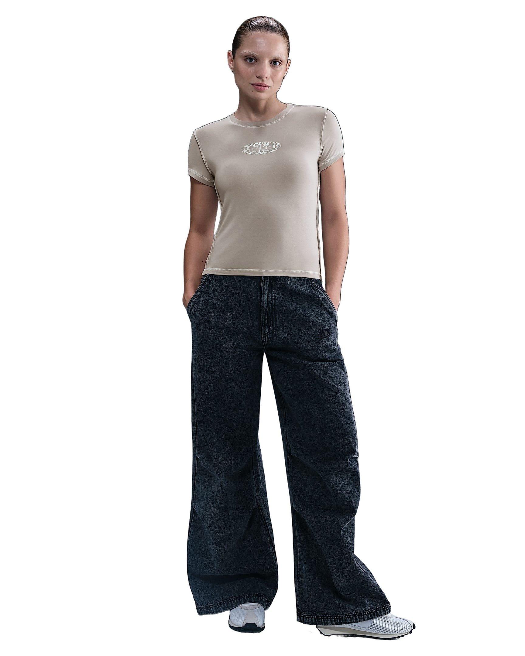 Nike Women's Sportswear Chill Knit Slim Cropped Top - Grey - GREY Thumbnail View 4