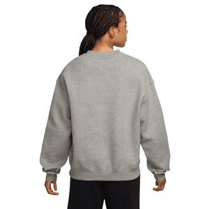 Nike Women's Studio Fleece Med-Weight Oversized V-Neck Top - Grey - GREY