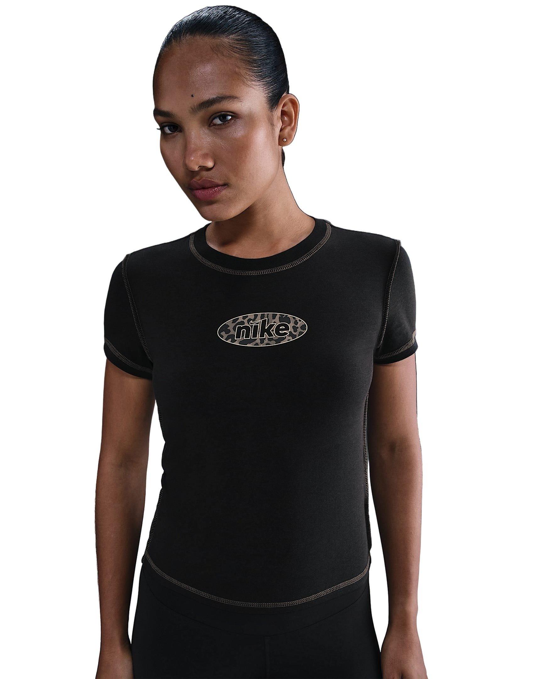 Nike Women's Sportswear Chill Knit Slim Cropped Top -Black - BLACK Thumbnail View 1