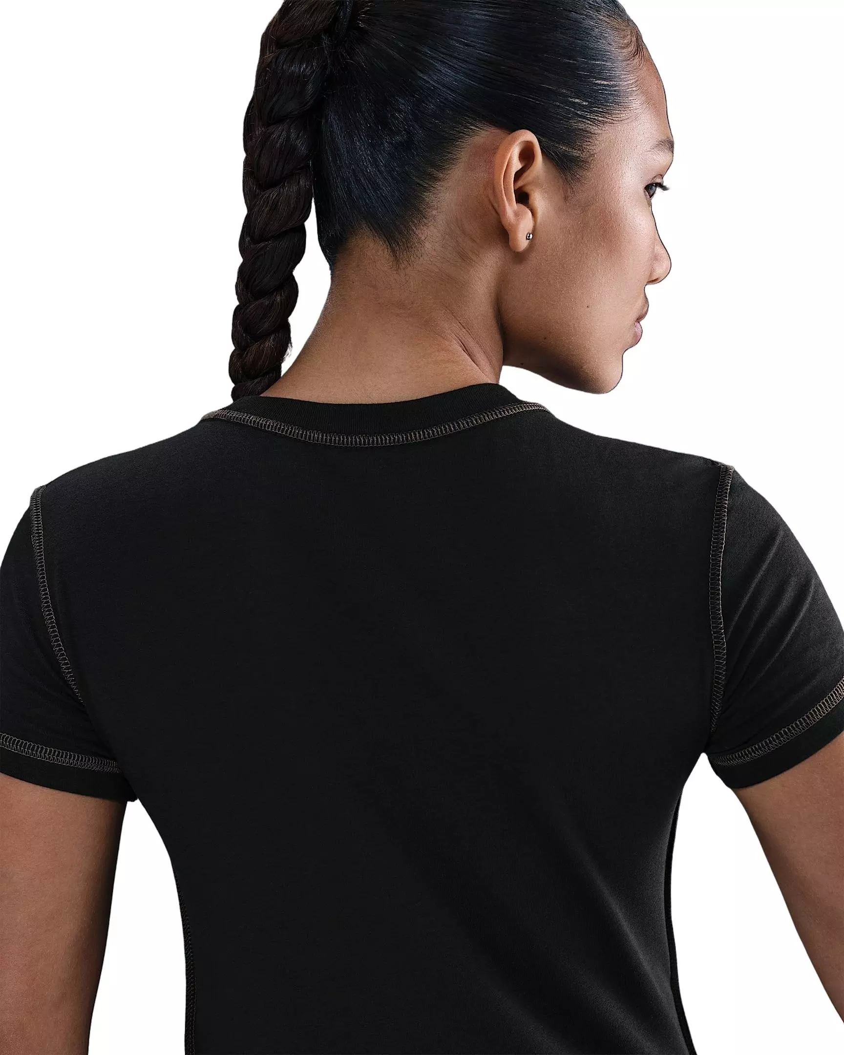 Nike Women's Sportswear Chill Knit Slim Cropped Top -Black - BLACK