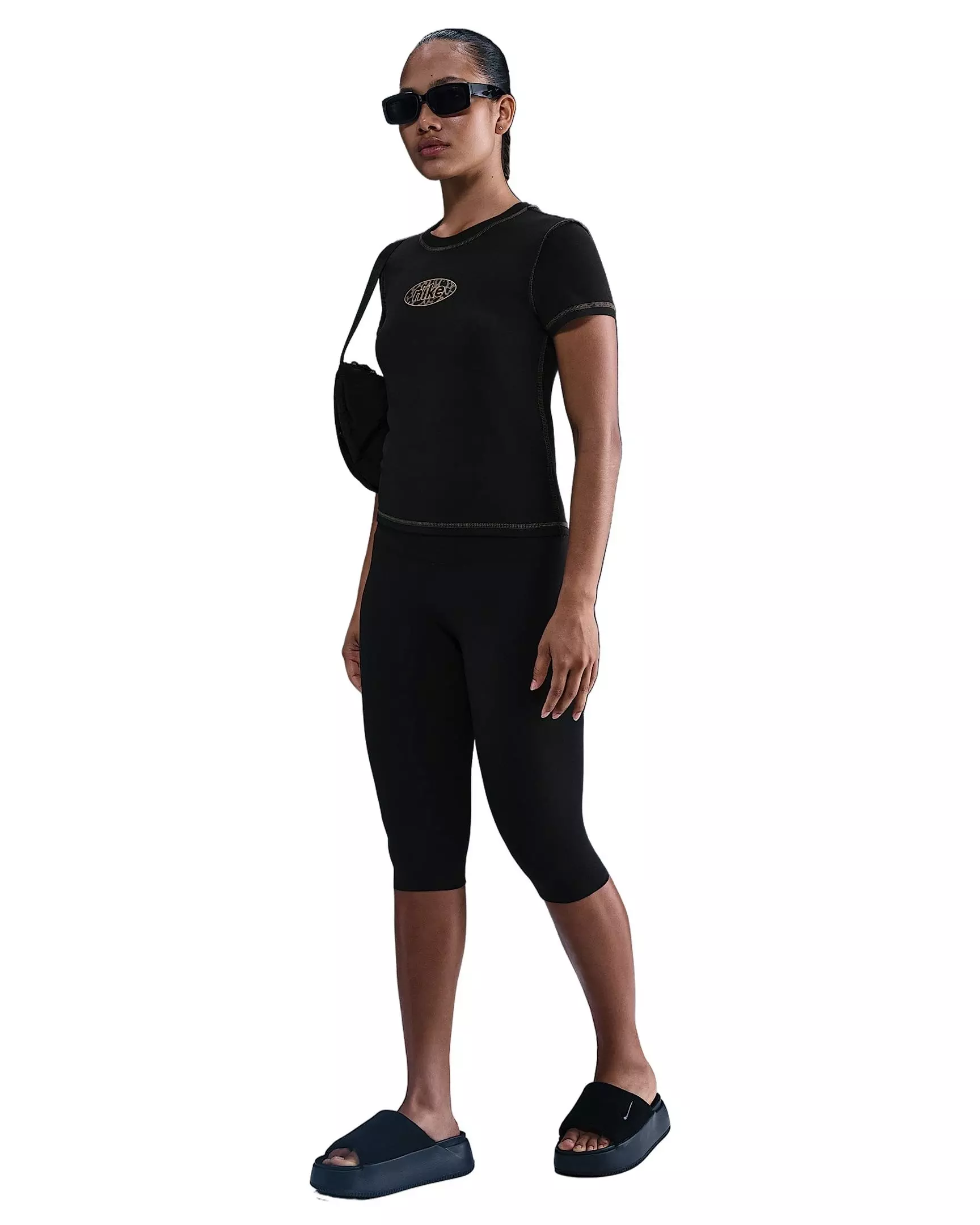 Nike Women's Sportswear Chill Knit Slim Cropped Top -Black - BLACK