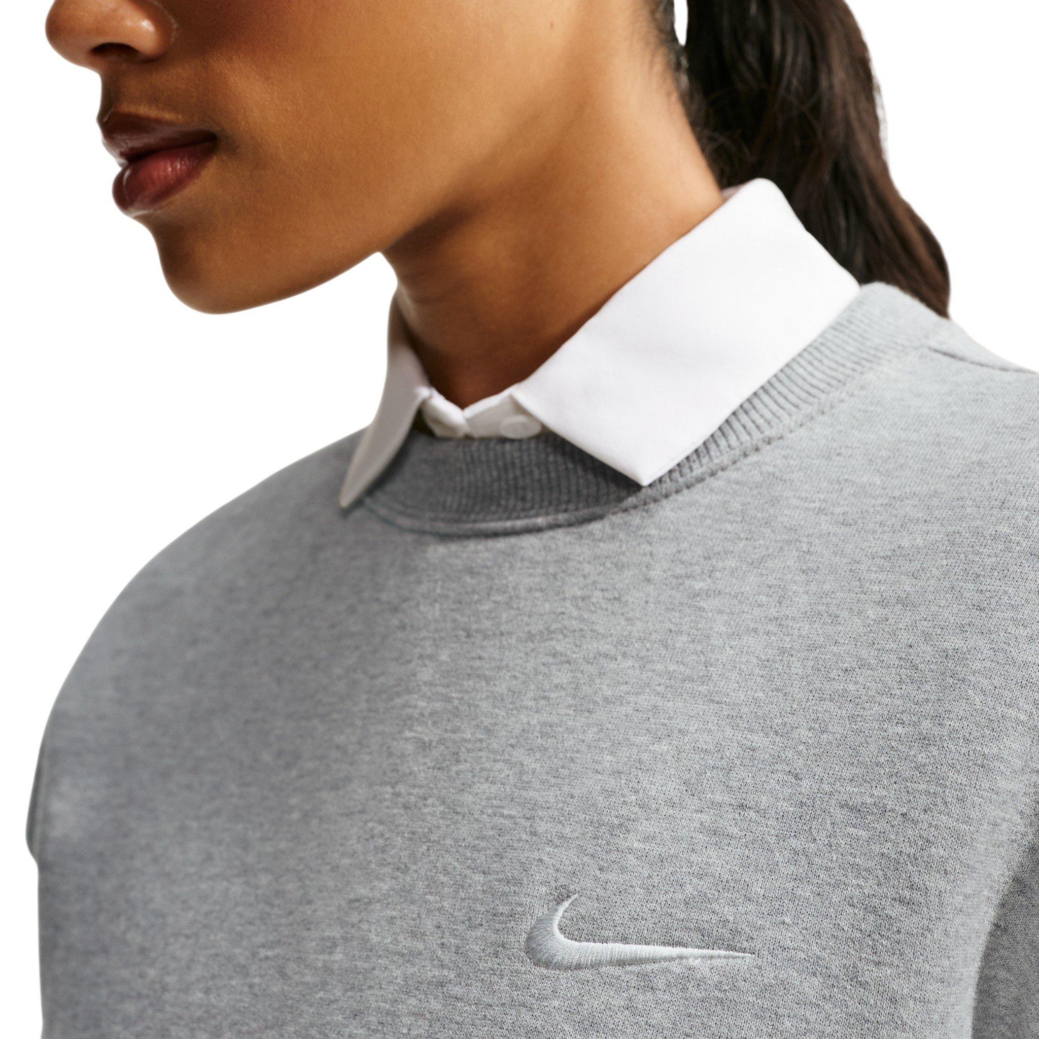 Nike Women's Studio Fleece Medium Weight Crewneck Sweatshirt - Grey - GREY