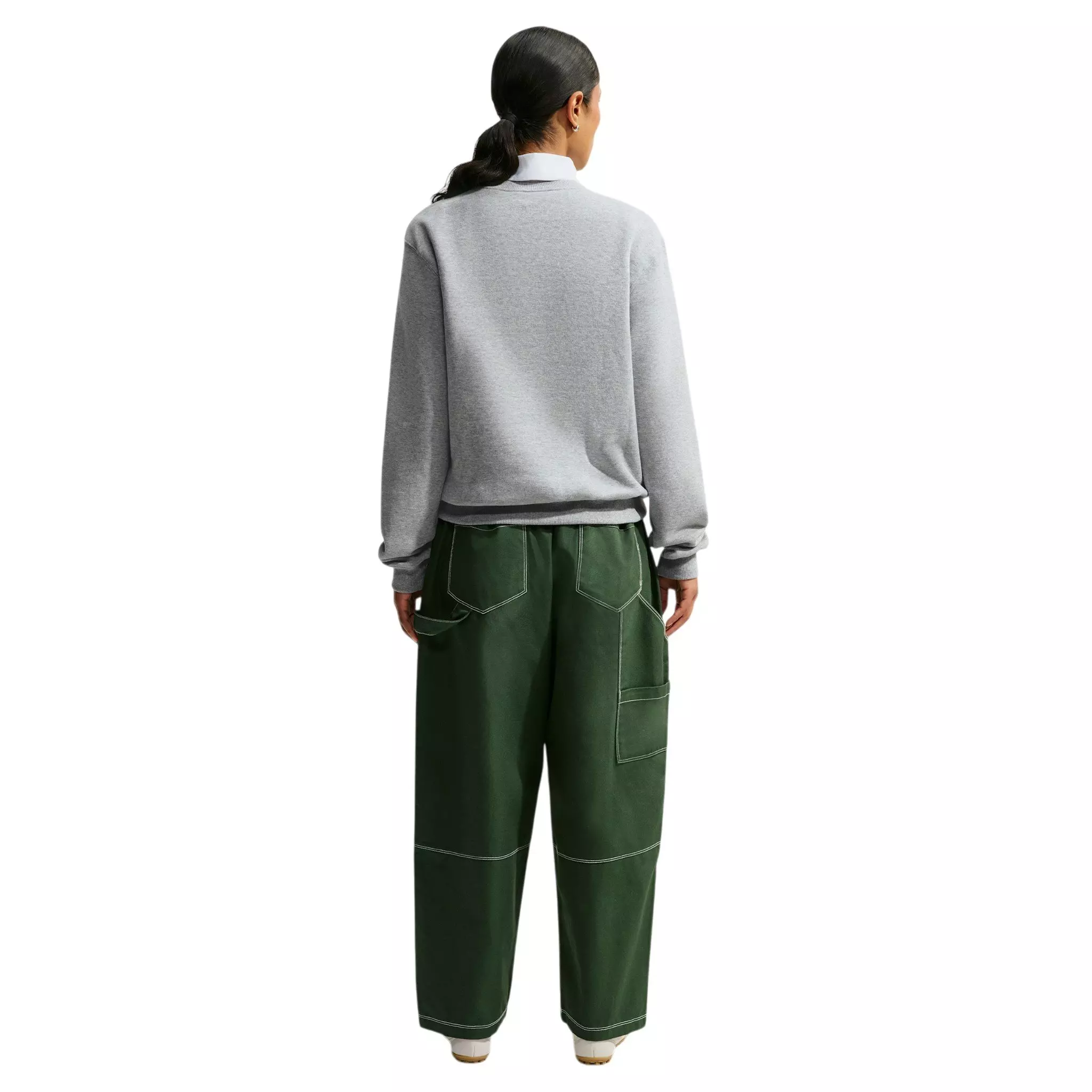 Nike Women's Studio Fleece Medium Weight Crewneck Sweatshirt - Grey - GREY