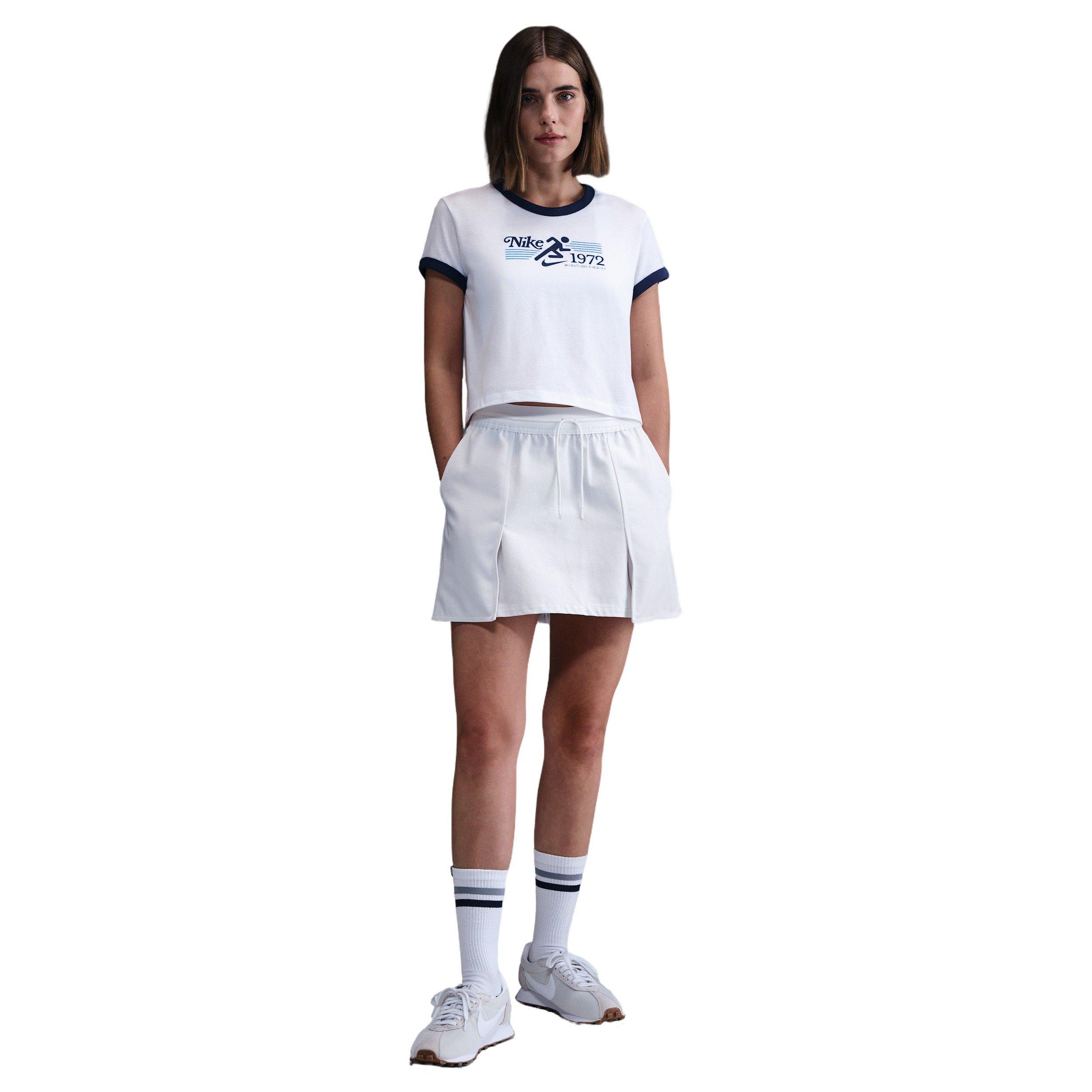 Nike Women's Sportswear Ringer T-Shirt -White/Navy - WHITE/NAVY Thumbnail View 4