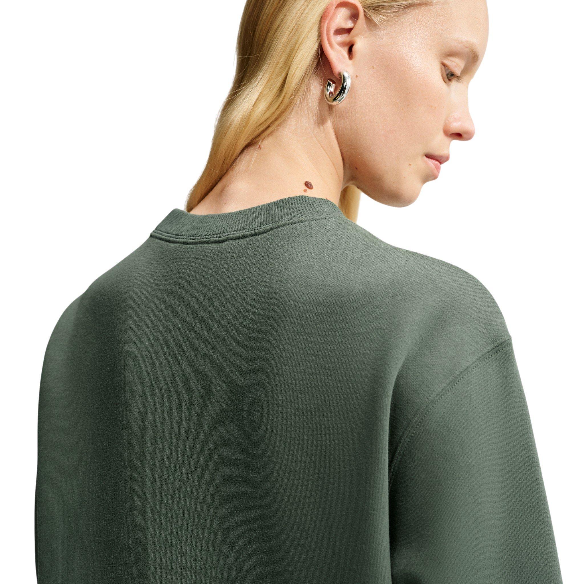 Nike Women's Studio Fleece Medium Weight Crewneck Sweatshirt - Green - GREEN