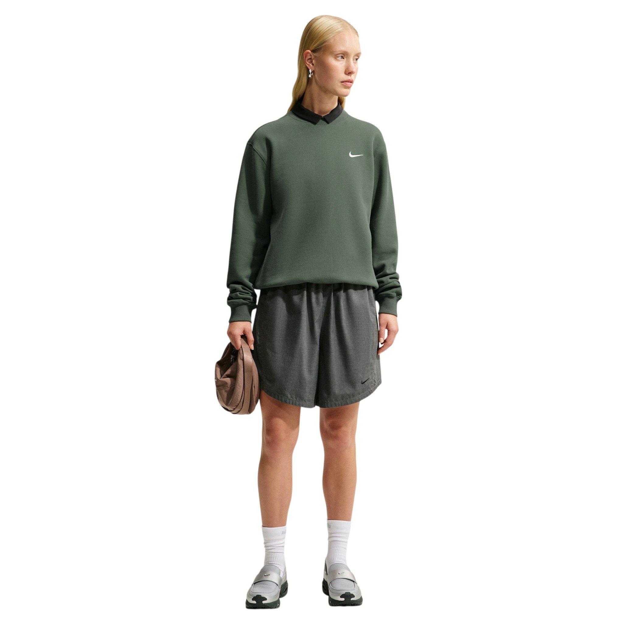 Nike Women's Studio Fleece Medium Weight Crewneck Sweatshirt - Green - GREEN