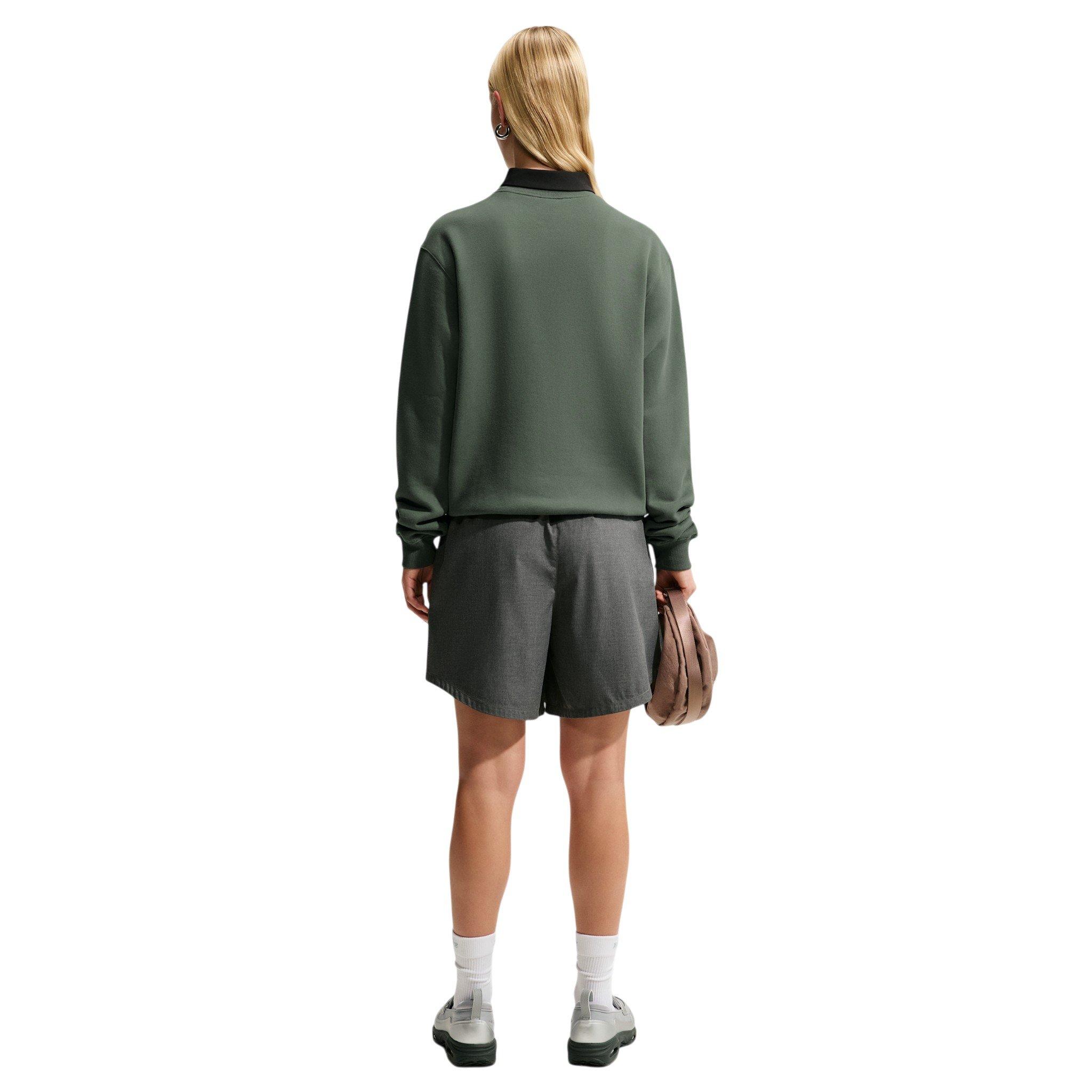 Nike Women's Studio Fleece Medium Weight Crewneck Sweatshirt - Green - GREEN