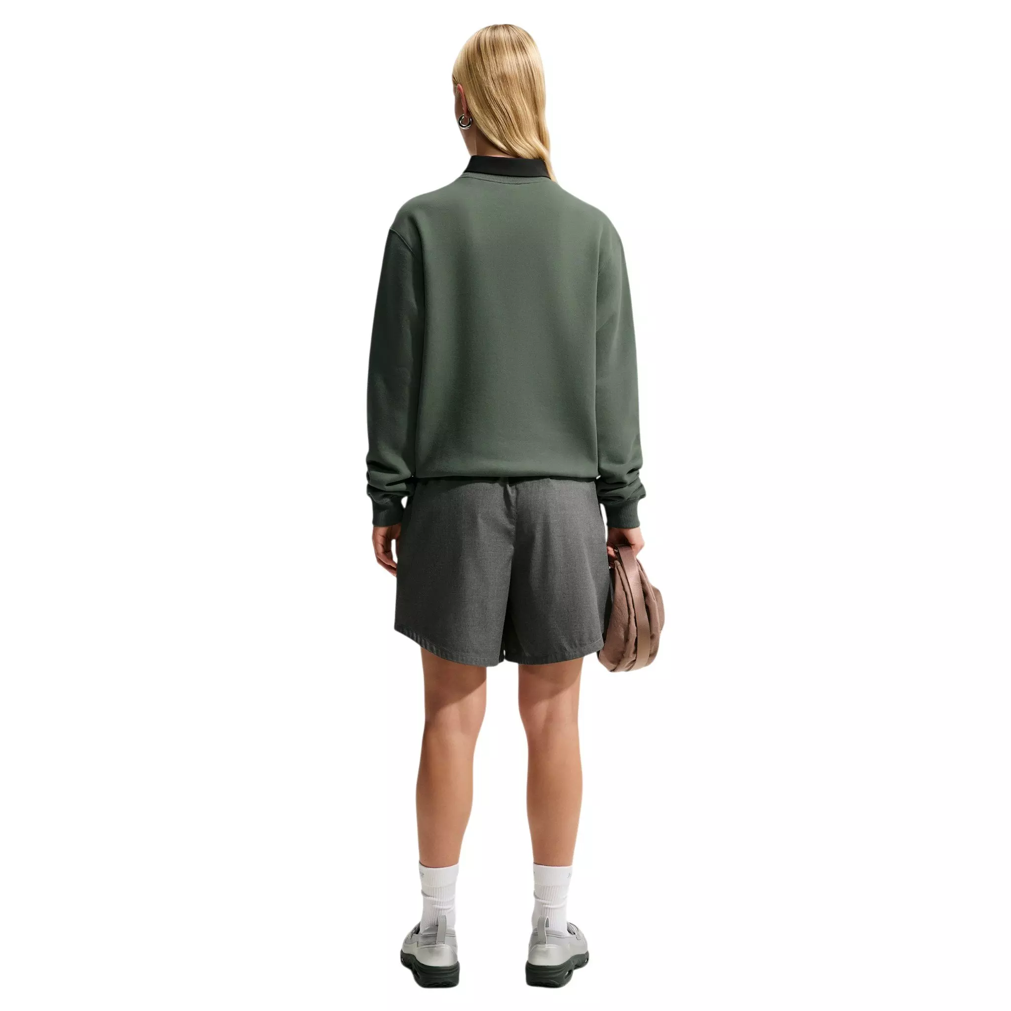 Nike Women's Studio Fleece Medium Weight Crewneck Sweatshirt - Green - GREEN
