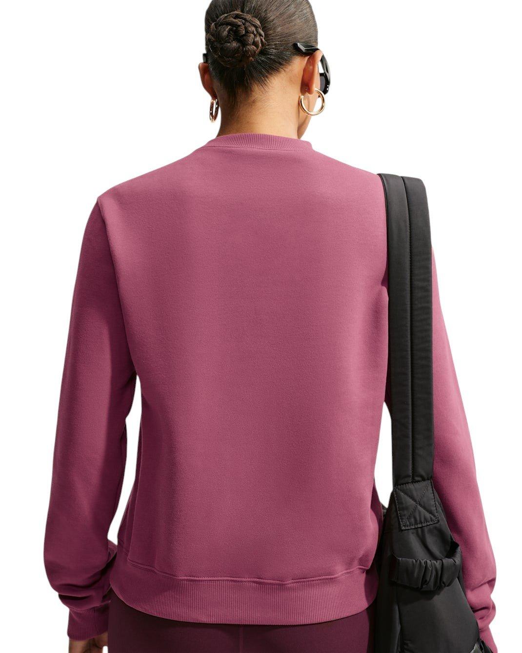 Nike Women's Studio Fleece Medium Weight Crewneck Sweatshirt - Pink Smoke - PINK SMOKE