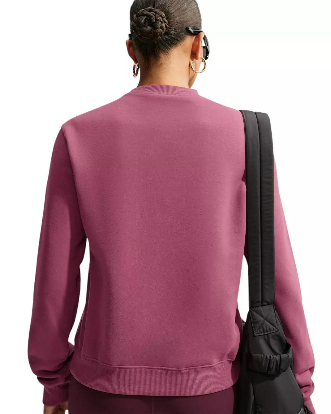 Nike Women's Studio Fleece Medium Weight Crewneck Sweatshirt - Pink Smoke - PINK SMOKE