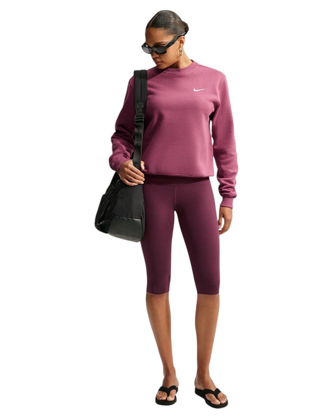 Nike Women's Studio Fleece Medium Weight Crewneck Sweatshirt - Pink Smoke - PINK SMOKE