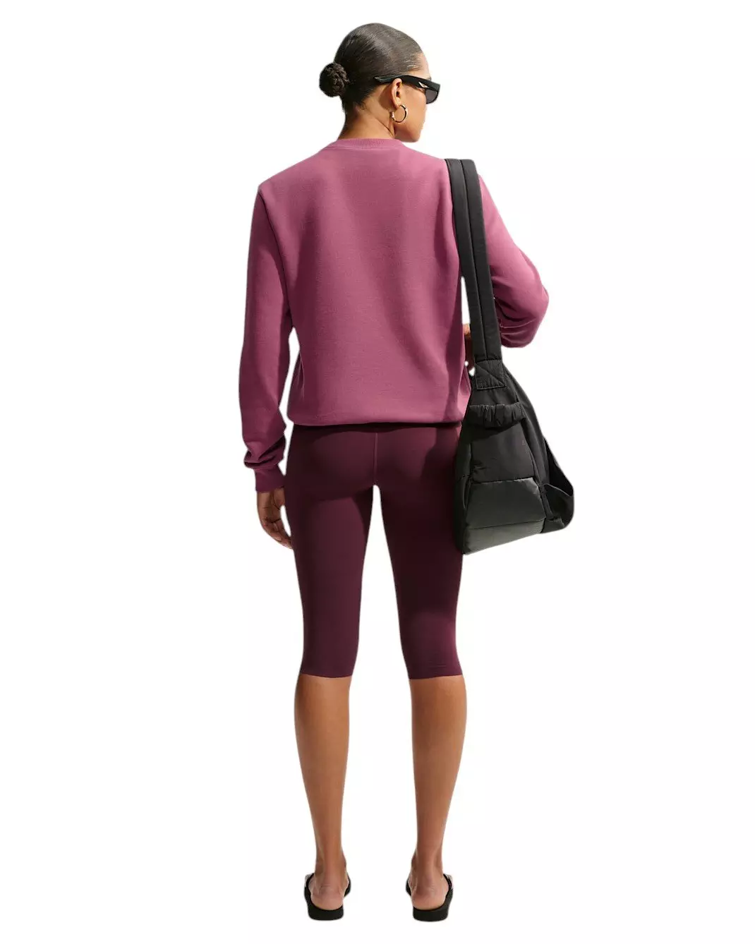 Nike Women's Studio Fleece Medium Weight Crewneck Sweatshirt - Pink Smoke - PINK SMOKE