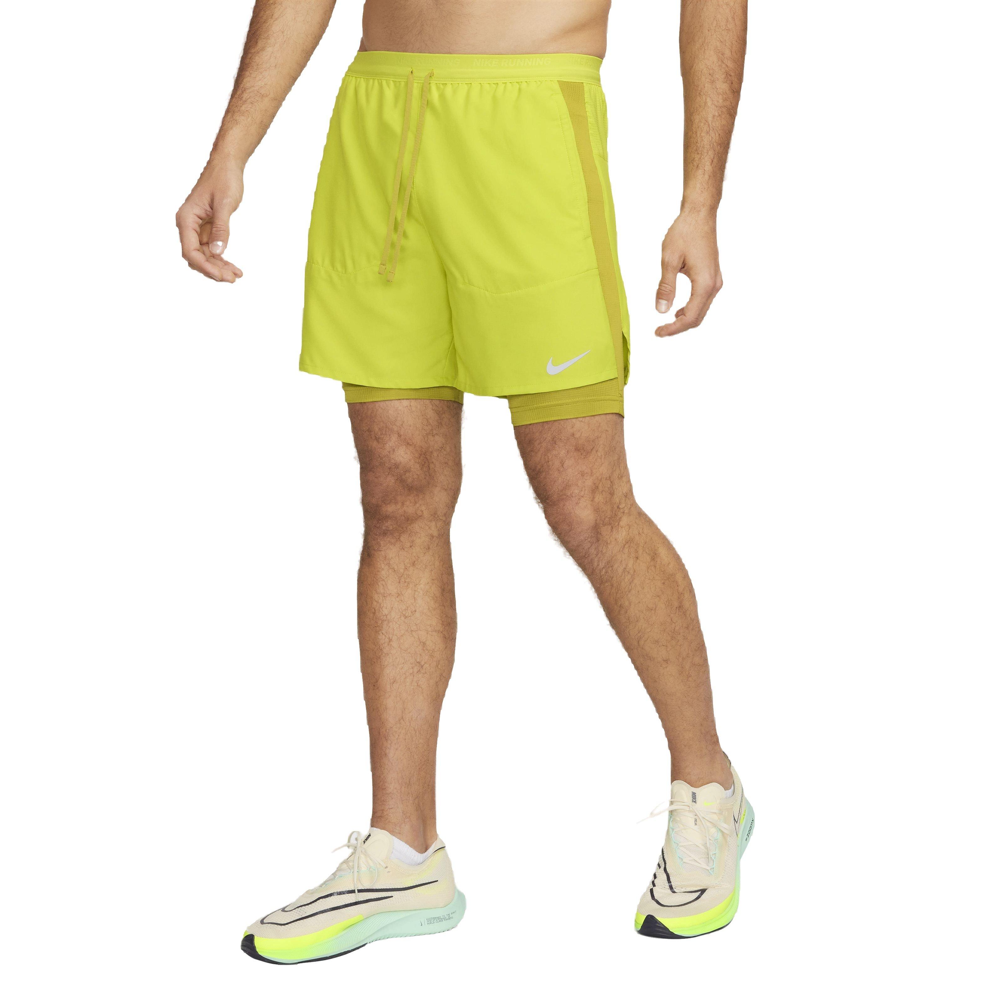 Nike Men's Dri-FIT Stride 5" 2-in-1 Hybrid Running Shorts - GREEN Thumbnail View 1