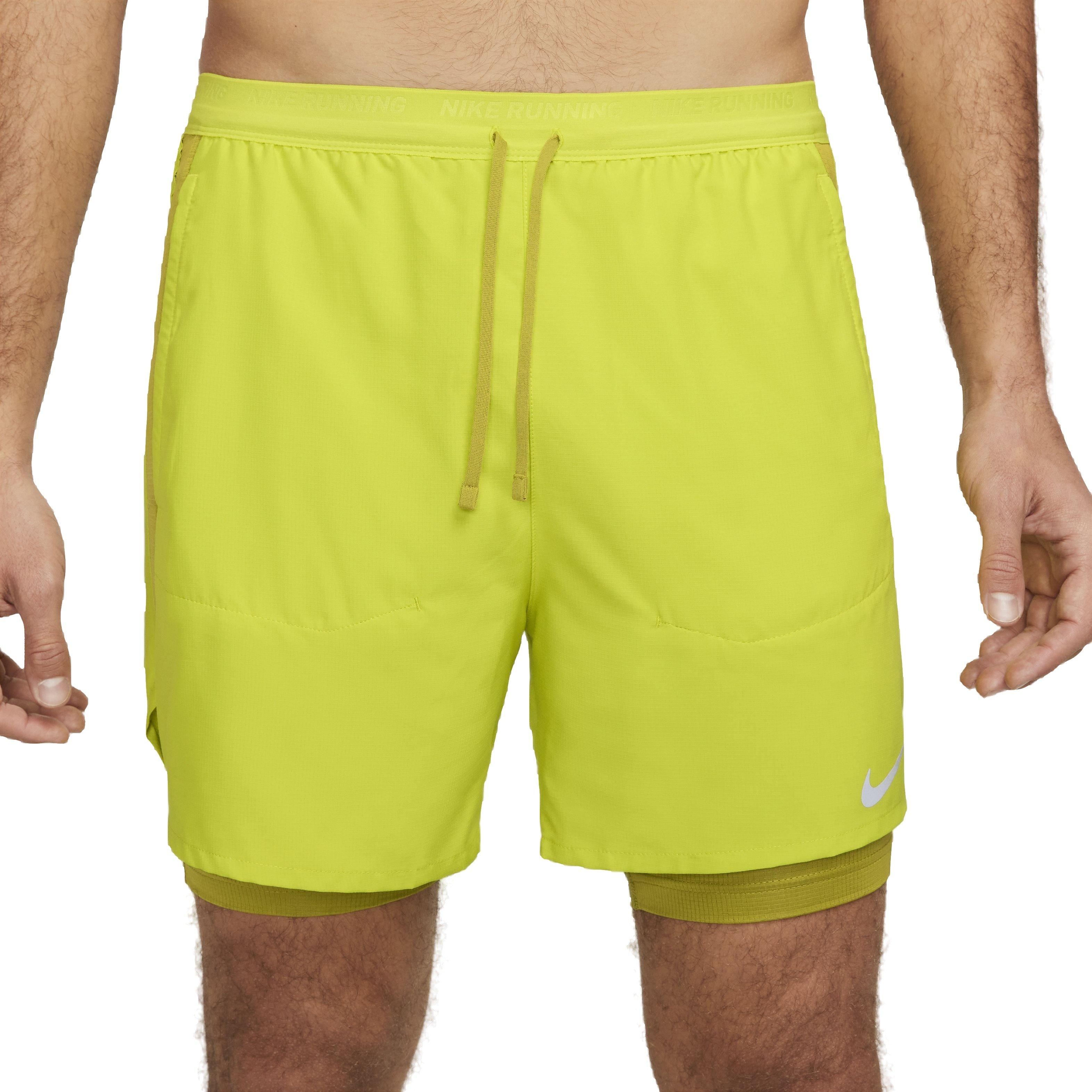 Nike Men's Dri-FIT Stride 5" 2-in-1 Hybrid Running Shorts - GREEN Thumbnail View 2