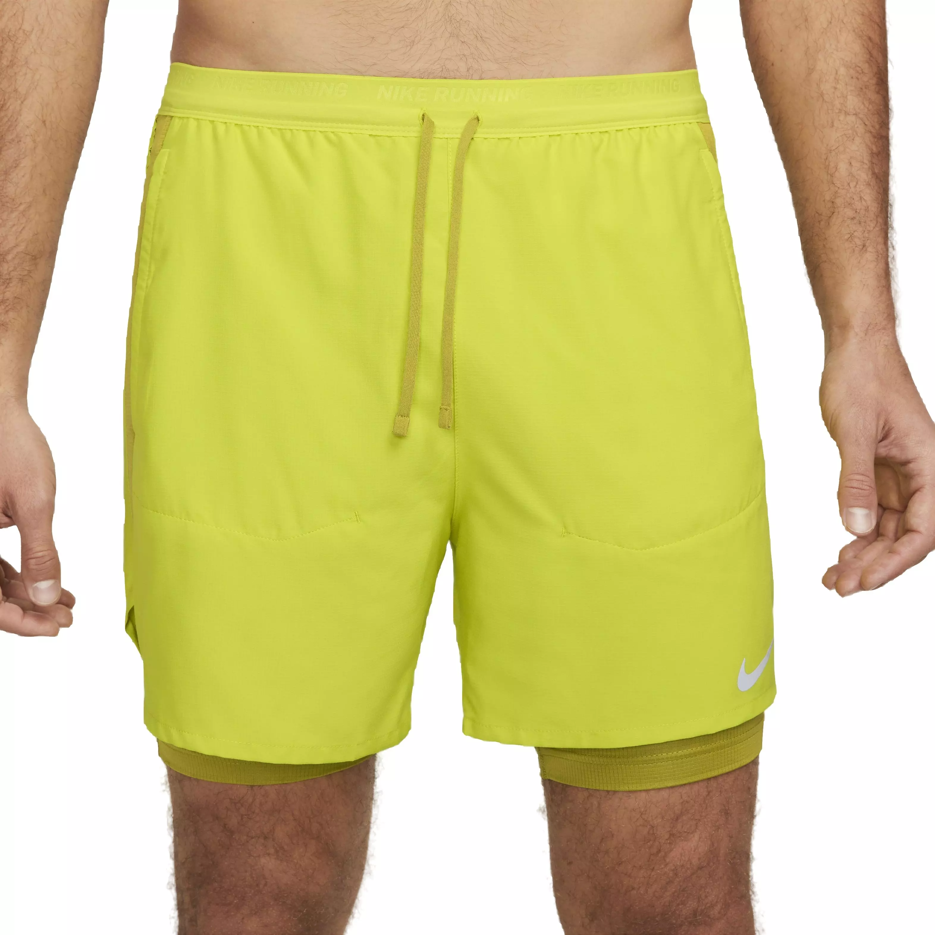 Nike Men's Dri-FIT Stride 5" 2-in-1 Hybrid Running Shorts - GREEN