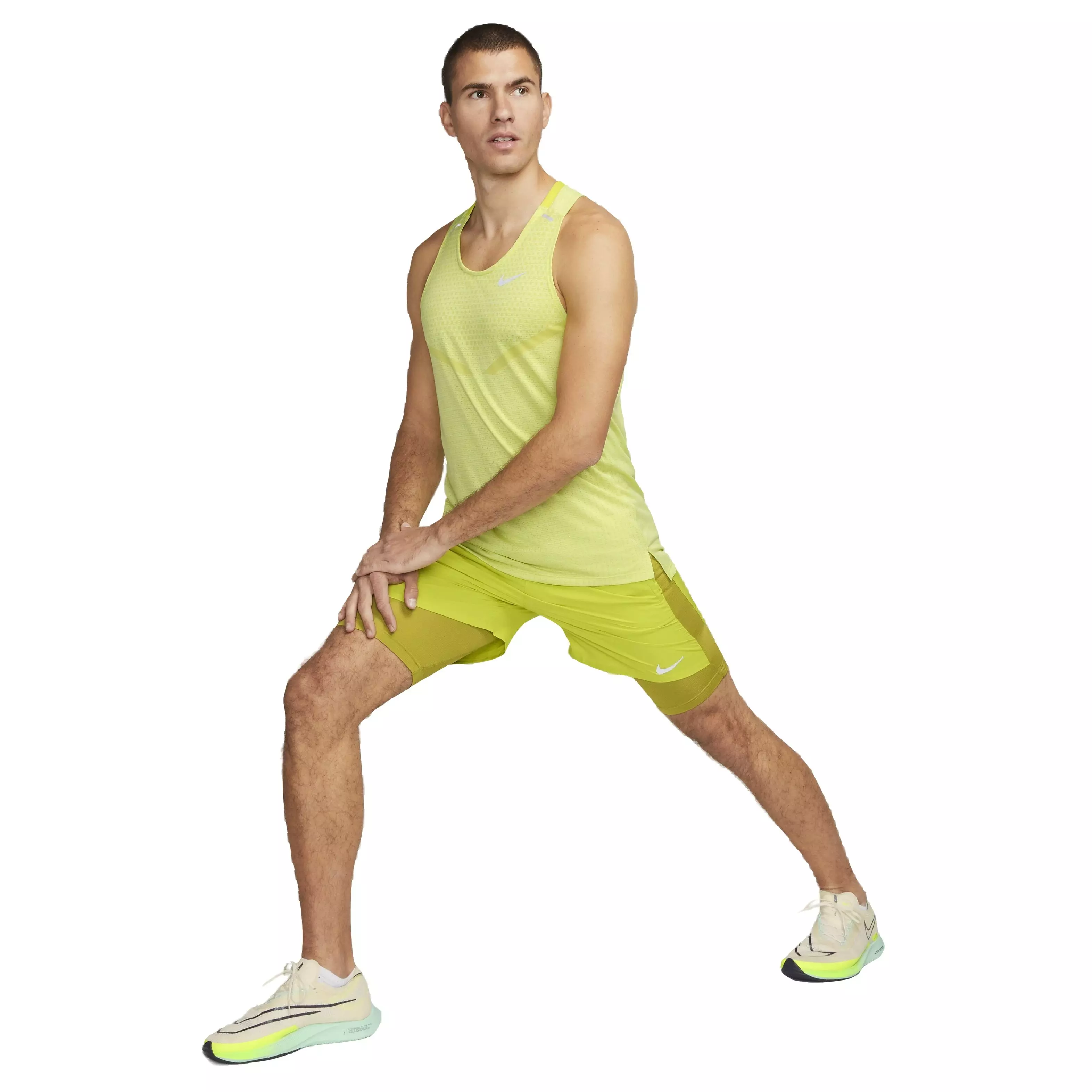 Nike Men's Dri-FIT Stride 5" 2-in-1 Hybrid Running Shorts - GREEN