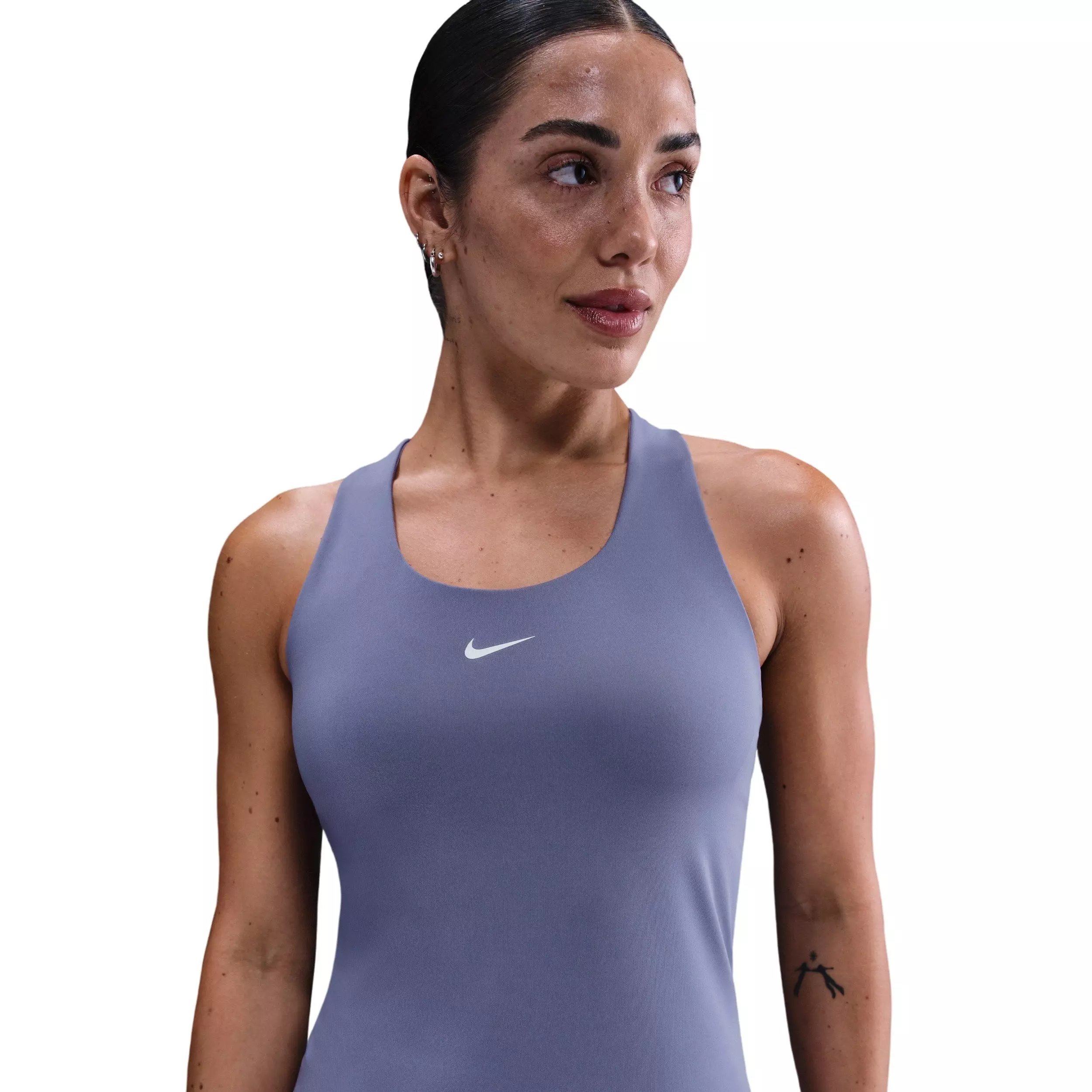 Nike Women's Swoosh Medium-Support Padded Sports Bra Tank -Indigo - INDIGO