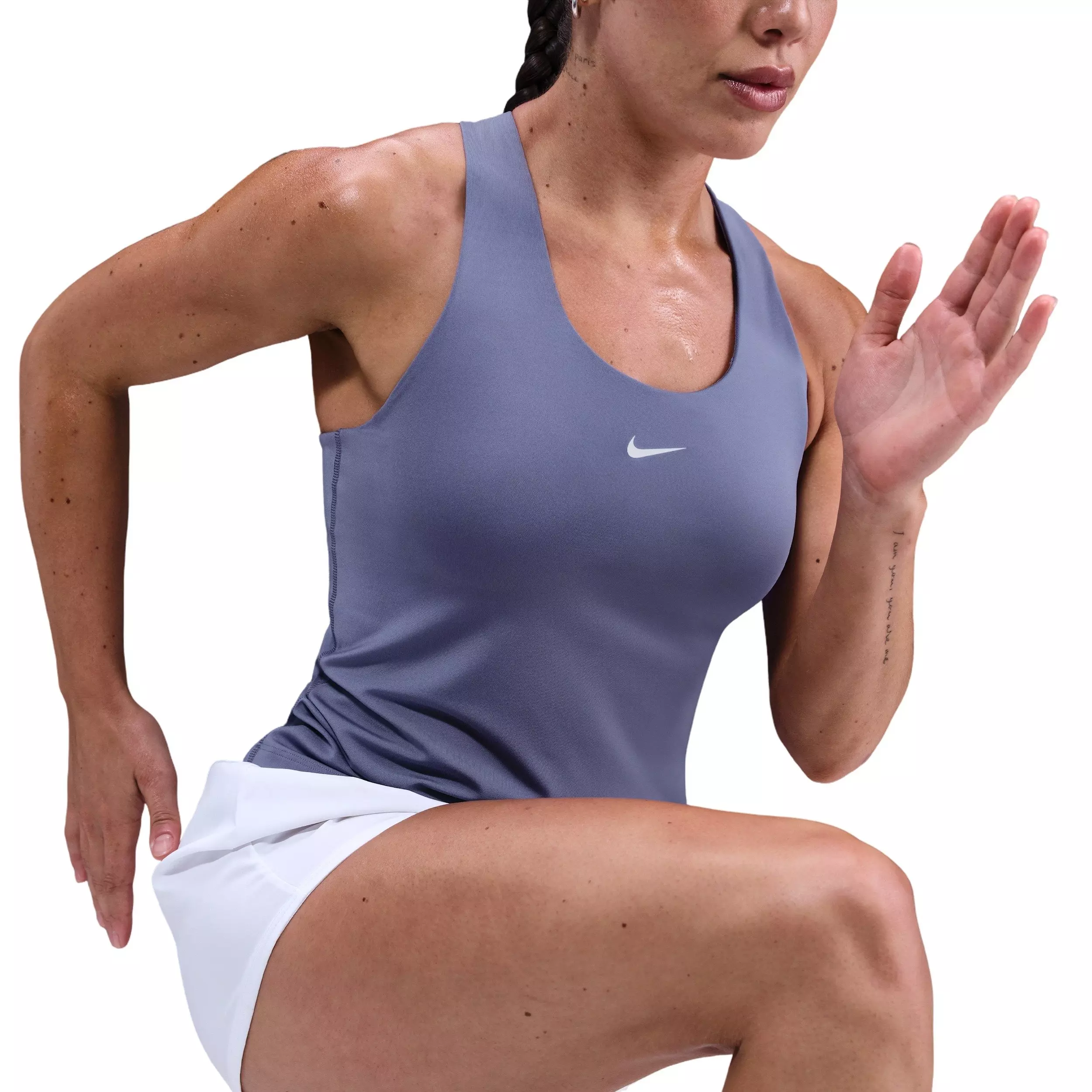 Nike Women's Swoosh Medium-Support Padded Sports Bra Tank -Indigo - INDIGO