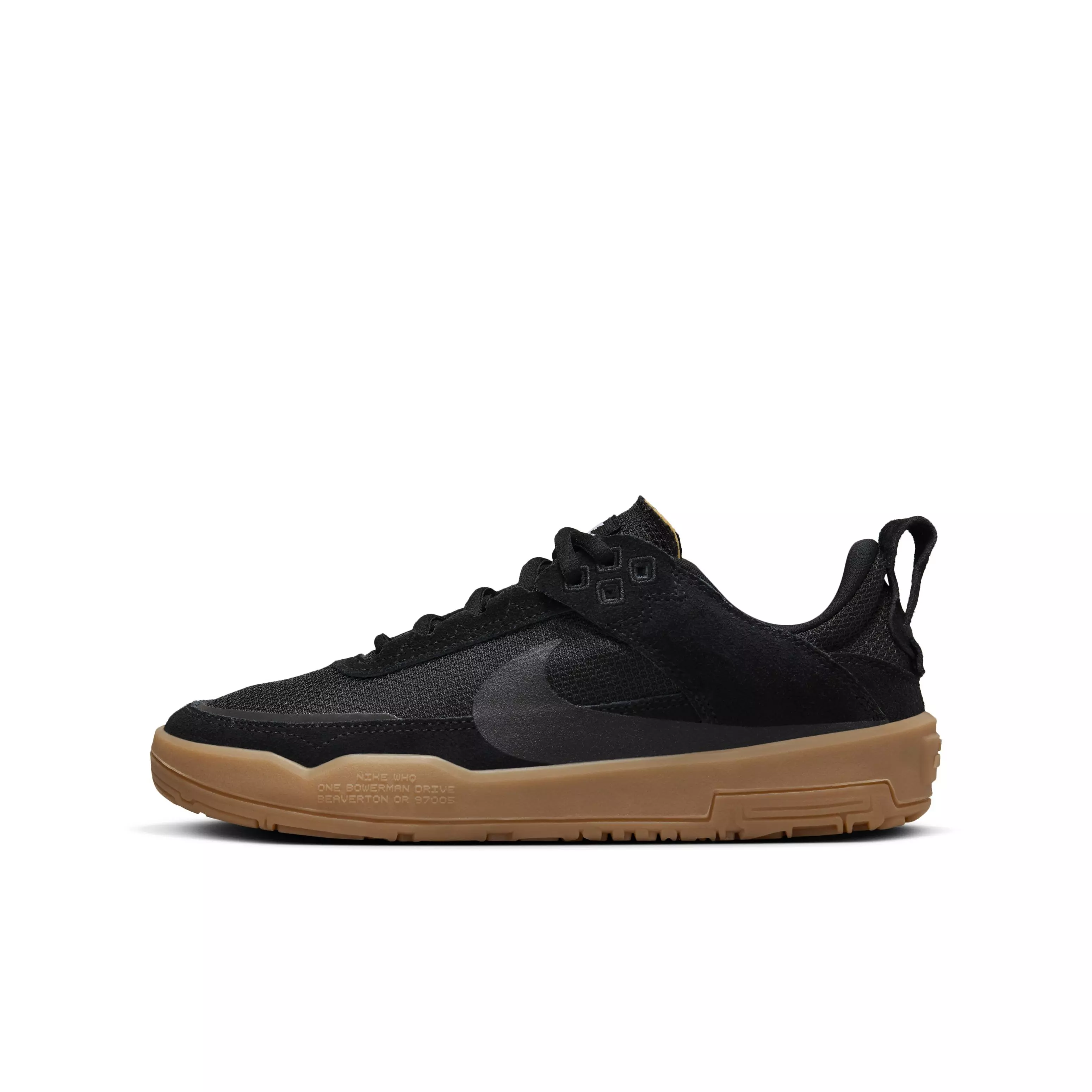 Nike SB Day One "Black/Gum Light Brown/White/Black" Grade School Boys' Skateboarding Shoe - BLACK/LT BROWN/WHITE/BLACK