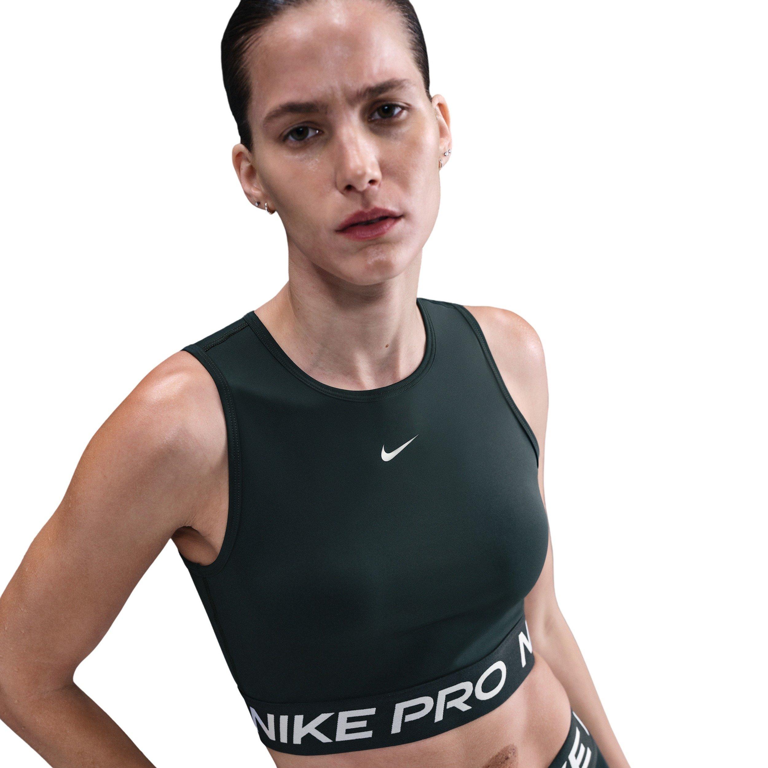 Nike Pro Dri-FIT Cropped Tank Top - Seaweed Green | Hibbett display picture 3
