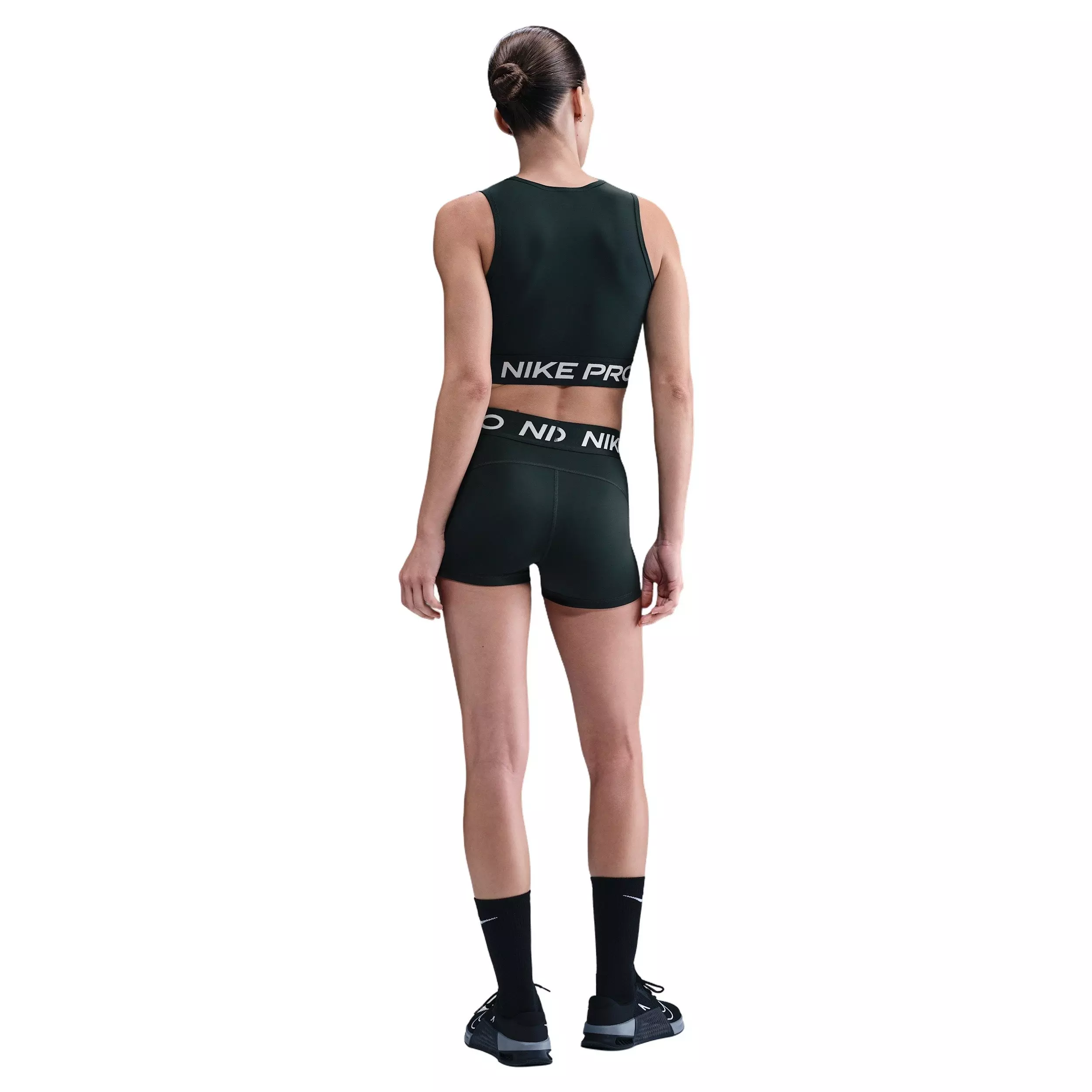 Nike Pro Women's Dri-FIT Cropped Tank Top - Seaweed Green - SEAWEED GREEN