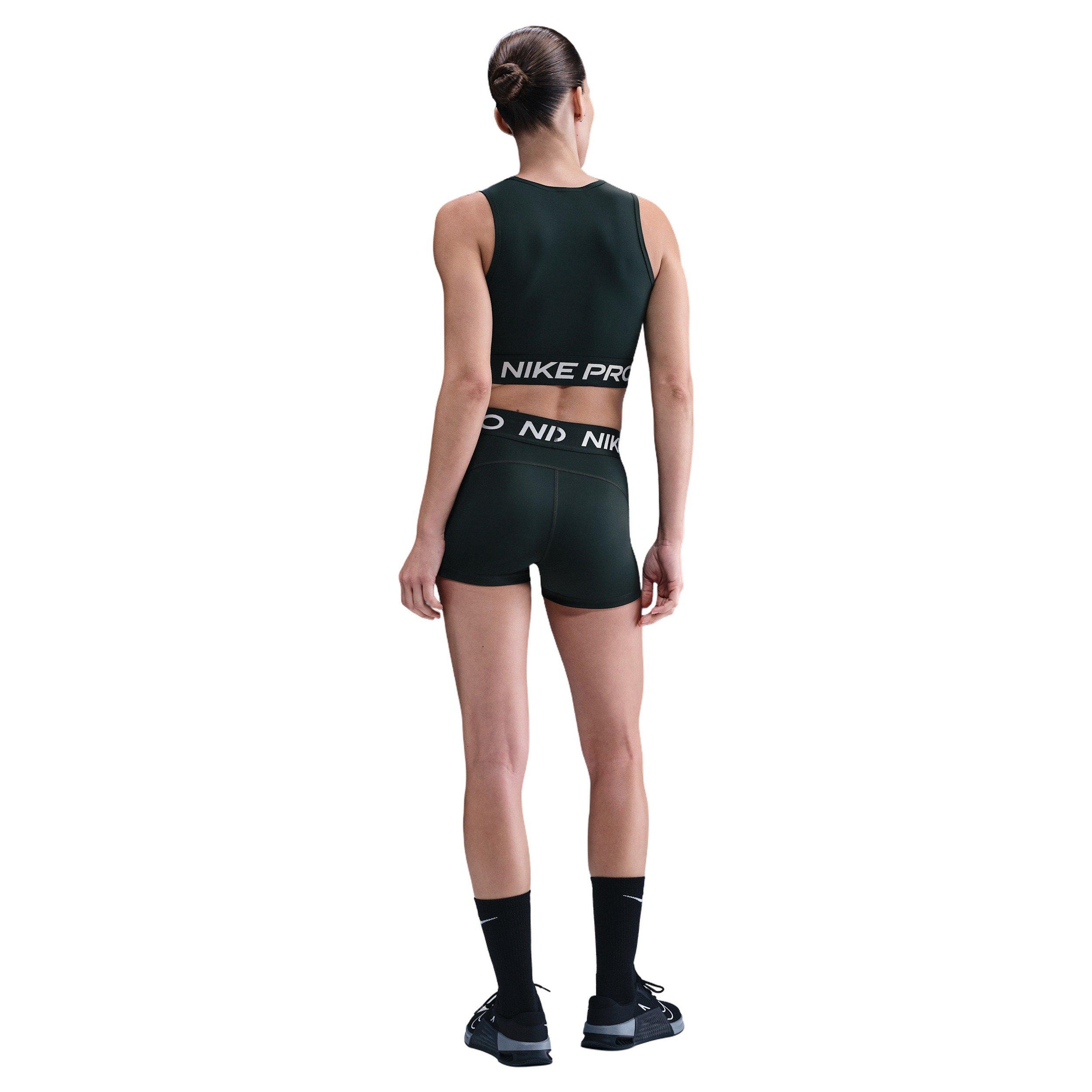 Nike Pro Women's Dri-FIT Cropped Tank Top -Seaweed Green - SEAWEED GREEN Thumbnail View 5