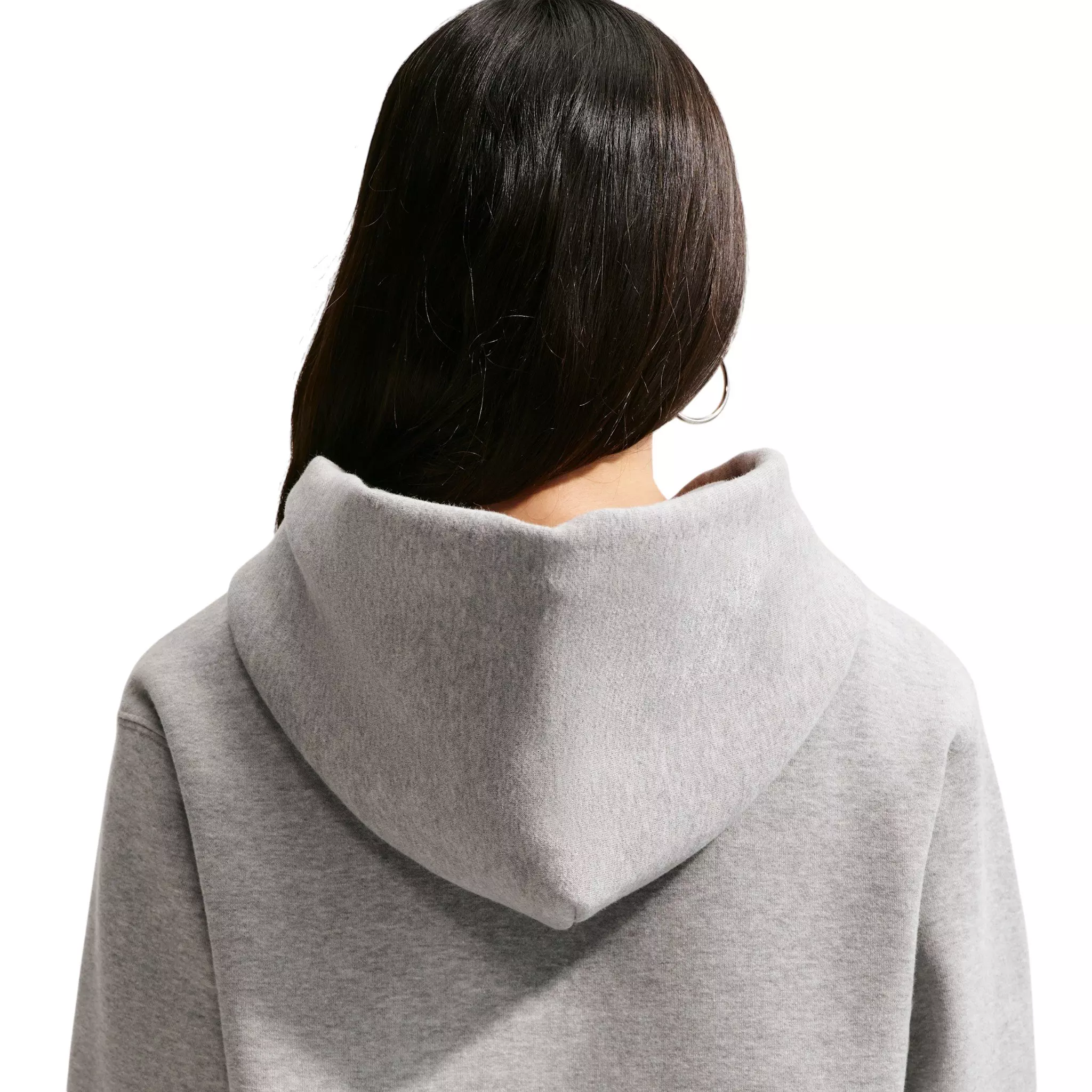 Nike Women's Studio Fleece Medium Weight Embroidered Logo Pullover Hoodie - Grey - GREY