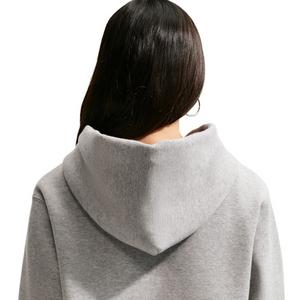 Nike Women's Studio Fleece Medium Weight Embroidered Logo Pullover Hoodie - Grey - GREY
