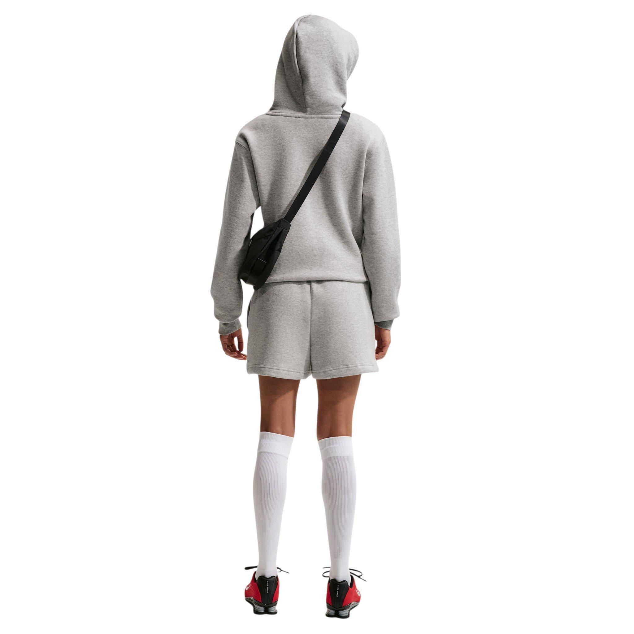 Nike Women's Studio Fleece Medium Weight Embroidered Logo Pullover Hoodie - Grey - GREY