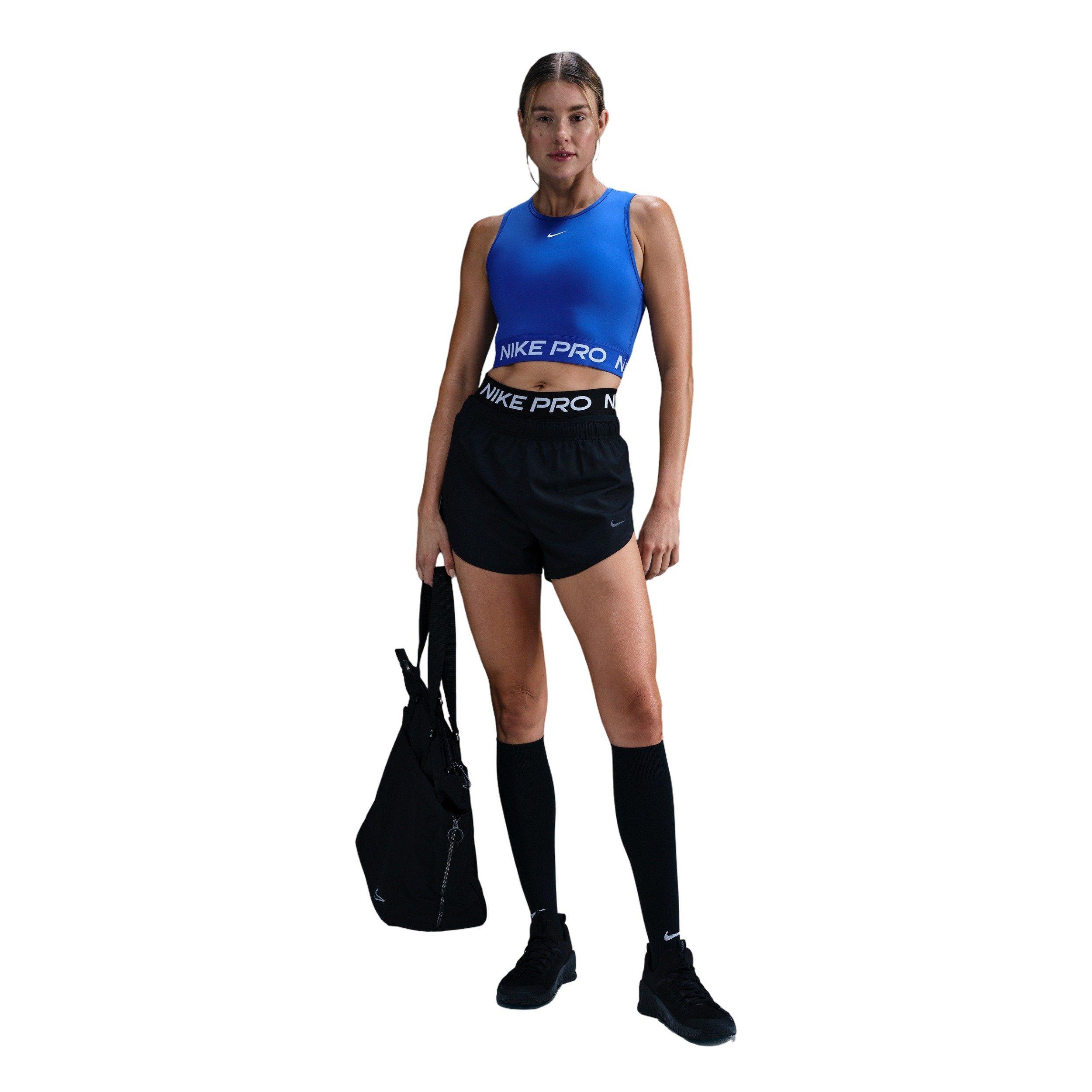 Nike Pro Women's Dri-FIT 365 Cropped Tank Top -Blue - BLUE Thumbnail View 4