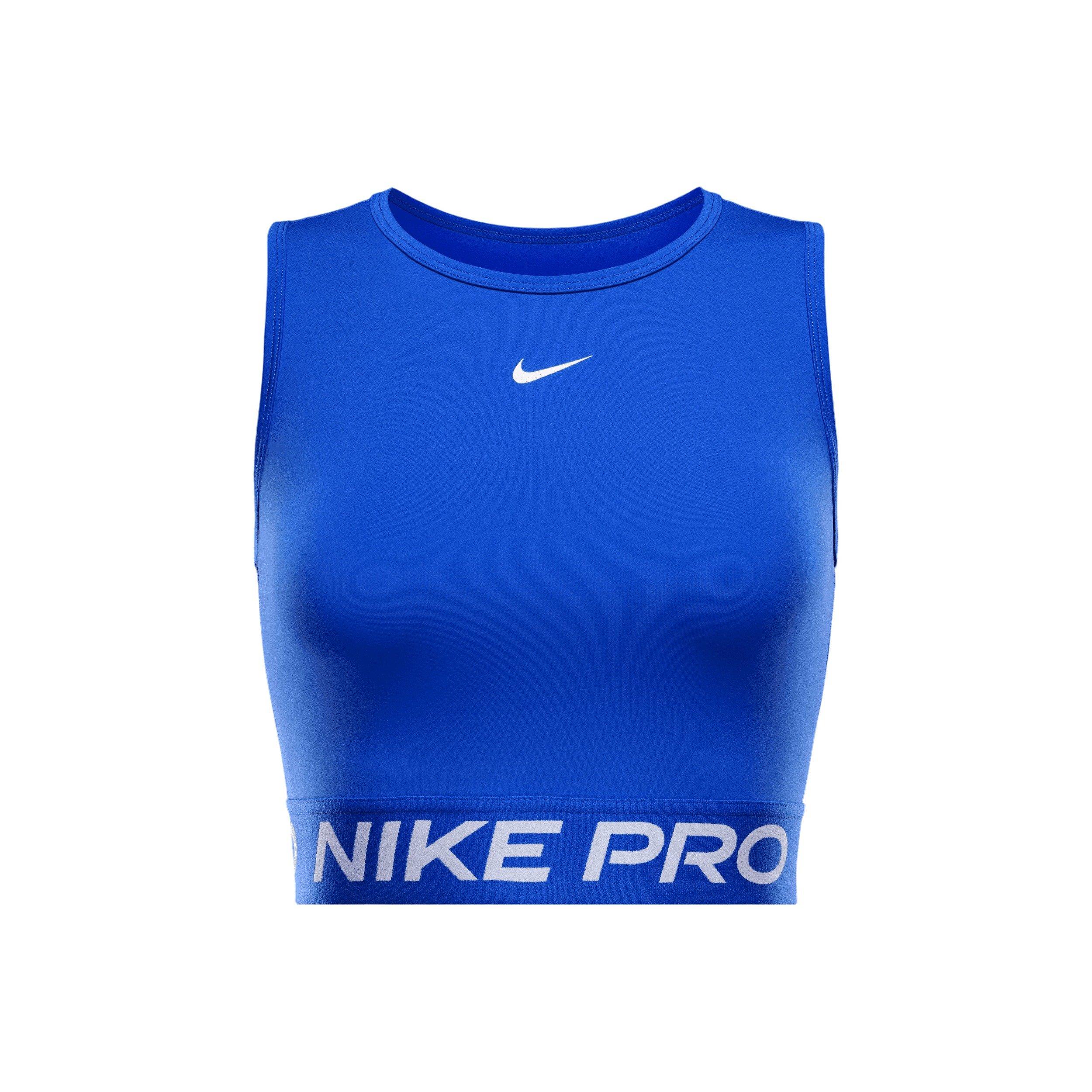 Nike Pro Women's Dri-FIT 365 Cropped Tank Top - Blue - BLUE Thumbnail View 6