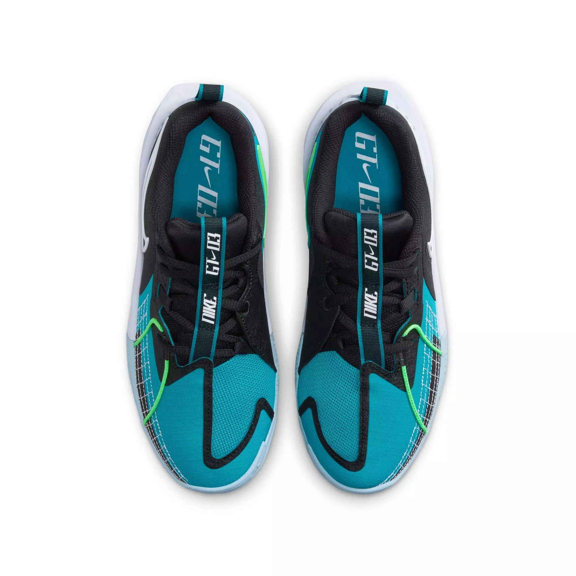 Nike G.T. Cut 3 "Black/Aquamarine/Light Armory Blue/White" Grade School Boys' Basketball Shoe - BLACK/AQUAMARINE/LT BLUE/WHITE