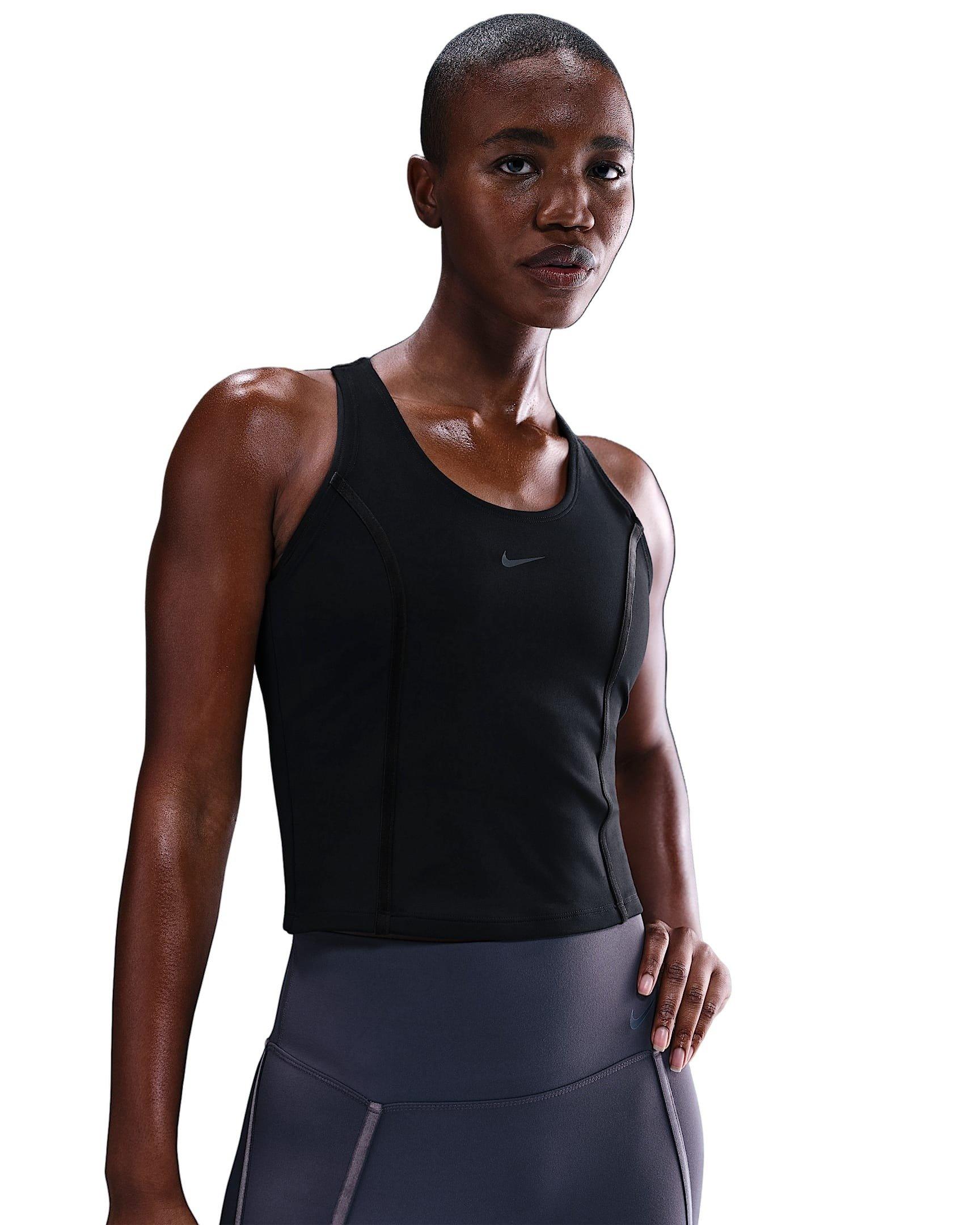 Nike Women's One Dri-FIT Fitted Tank Top -Black - BLACK Thumbnail View 1