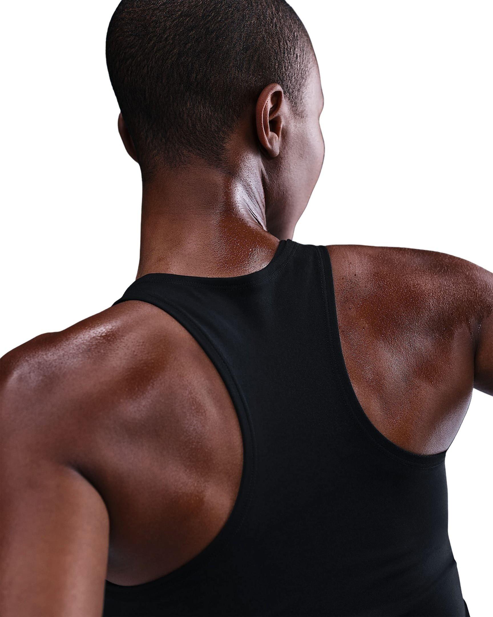 Nike Women's One Dri-FIT Fitted Tank Top -Black - BLACK Thumbnail View 2