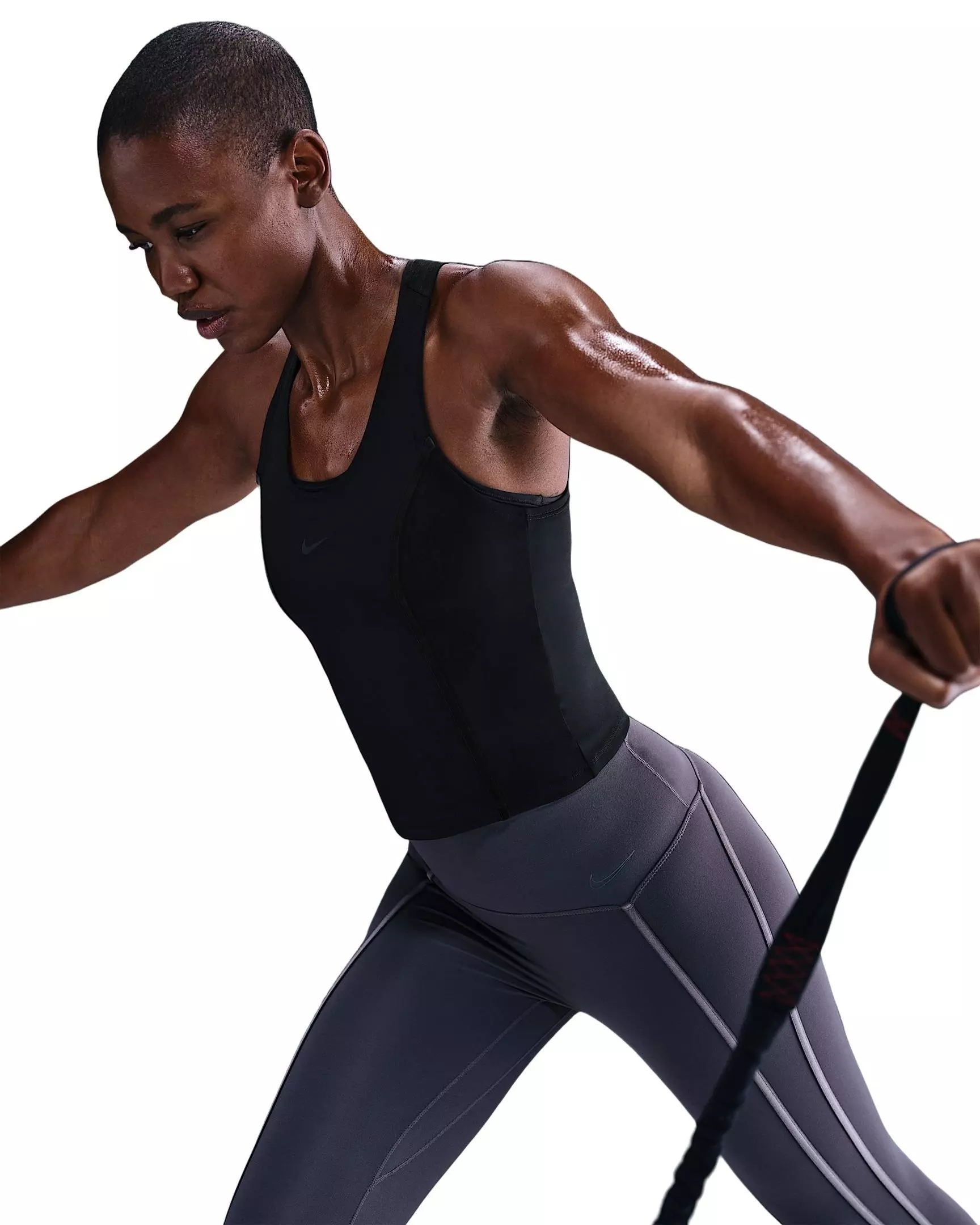 Nike Women's One Dri-FIT Fitted Tank Top - Black - BLACK